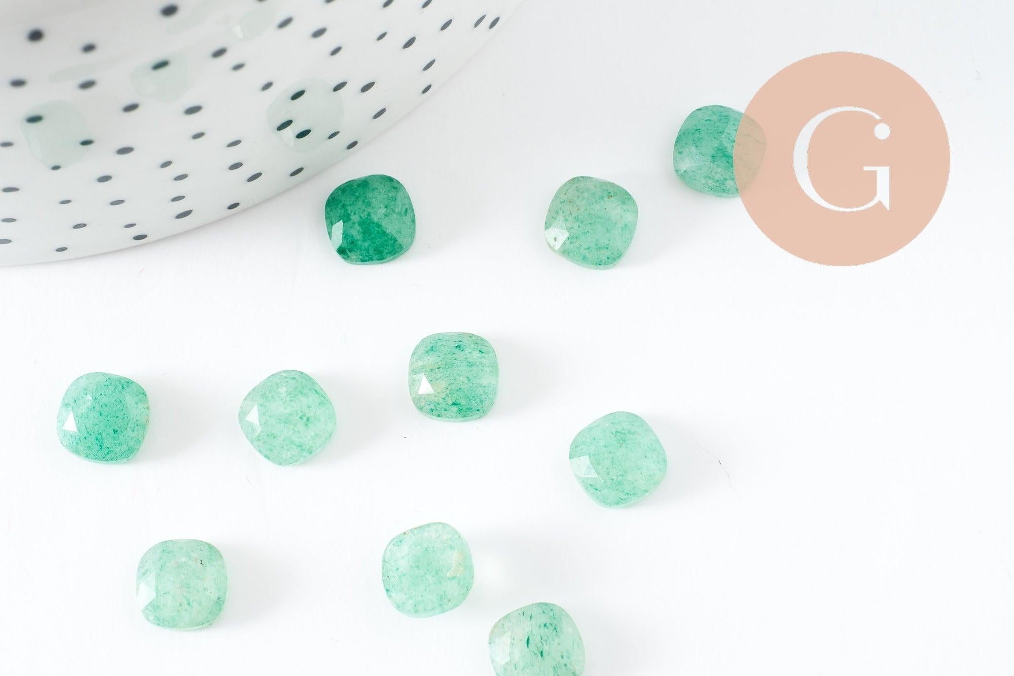 Gingerlily Perles G9702 cabochon carré aventurine 8x8 mm