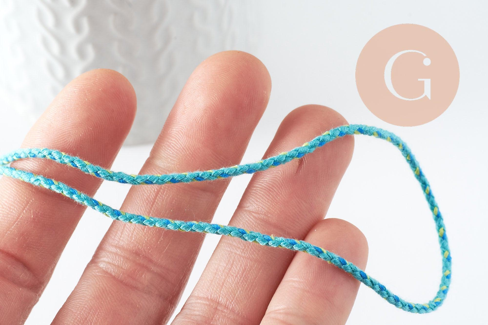 Gingerlily Cordons DIY G9502 cordon tressé turquoise 2mm 1m