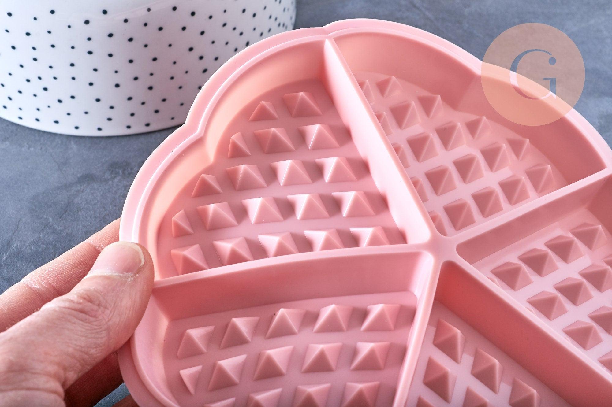 Gingerlily Pâte polymère Moule gaufre silicone rose 17,4 cm x1