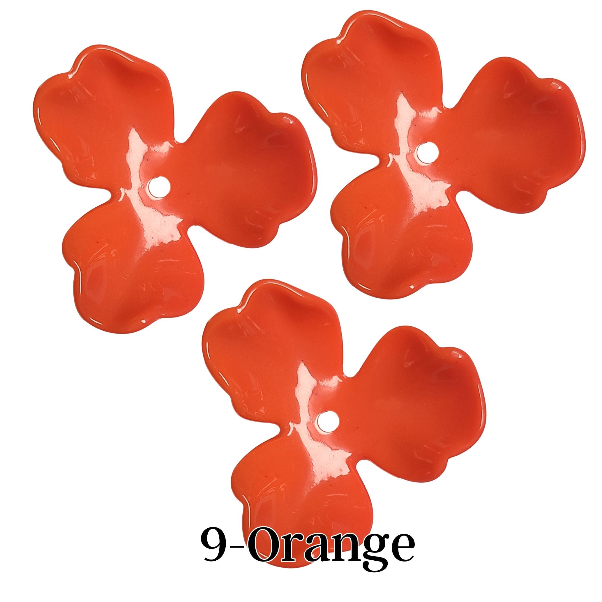 ARTSHOP Flower power 9 fleur orchidée orange 40MM x1 fleur acrylique
