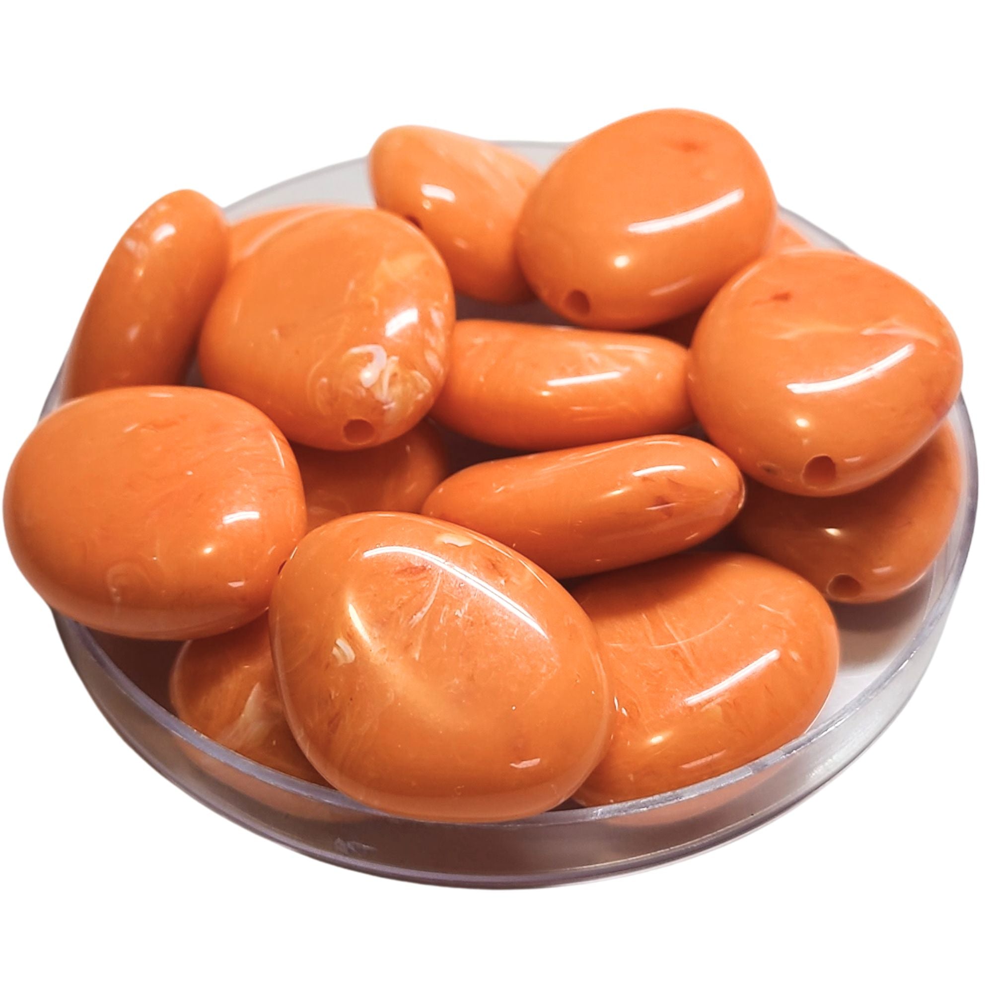 ARTSHOP Galets Tika 6 perle abricot marbré 30 mm x1