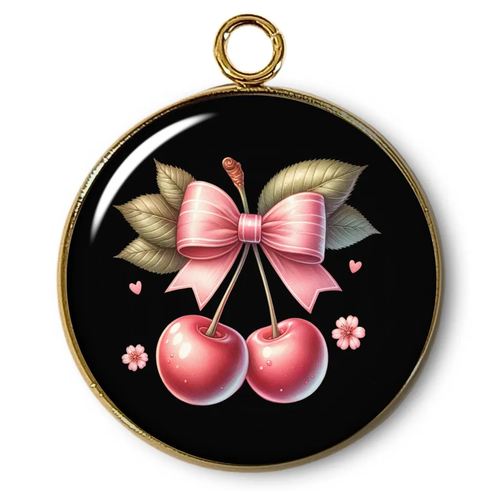 ARTSHOP Intemporel 27 pendentif Cerise plaqué or x1