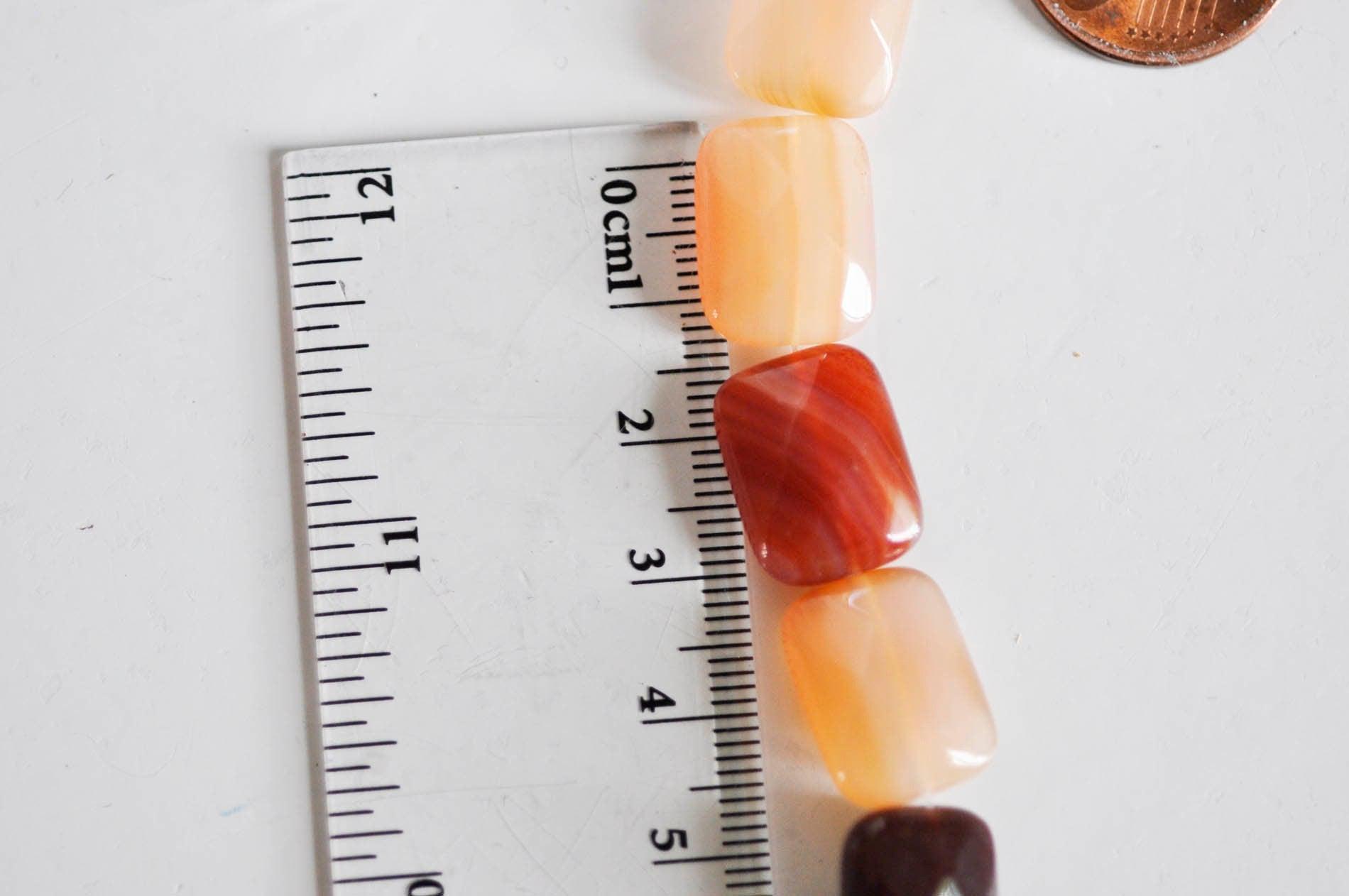 Gingerlily Perles cornaline G1355 perles rectangle orange fil 13