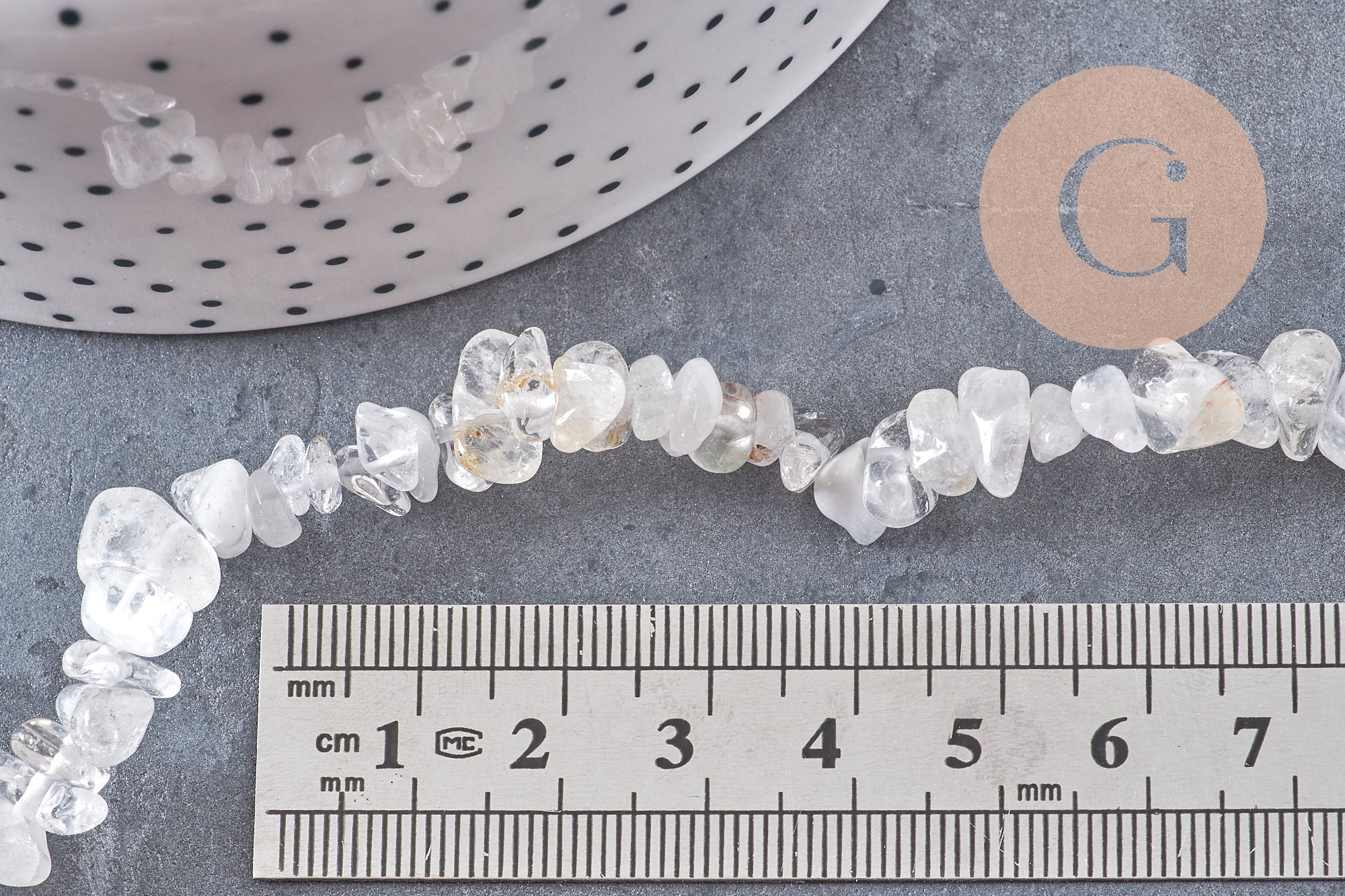 Gingerlily Perles pour bijoux DIY cristal de roche 80cm G10911