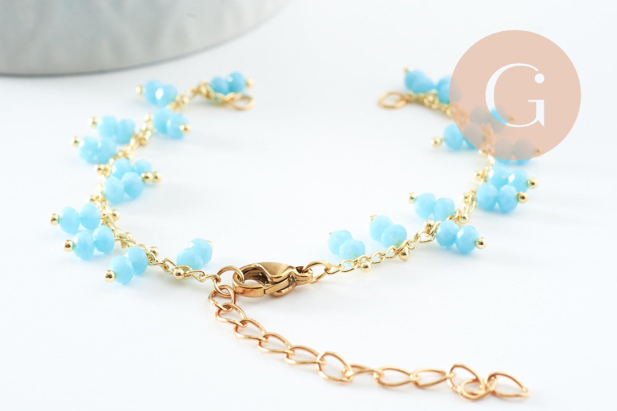 Gingerlily Apprêts base bracelet cheville laiton doré 16,2cm