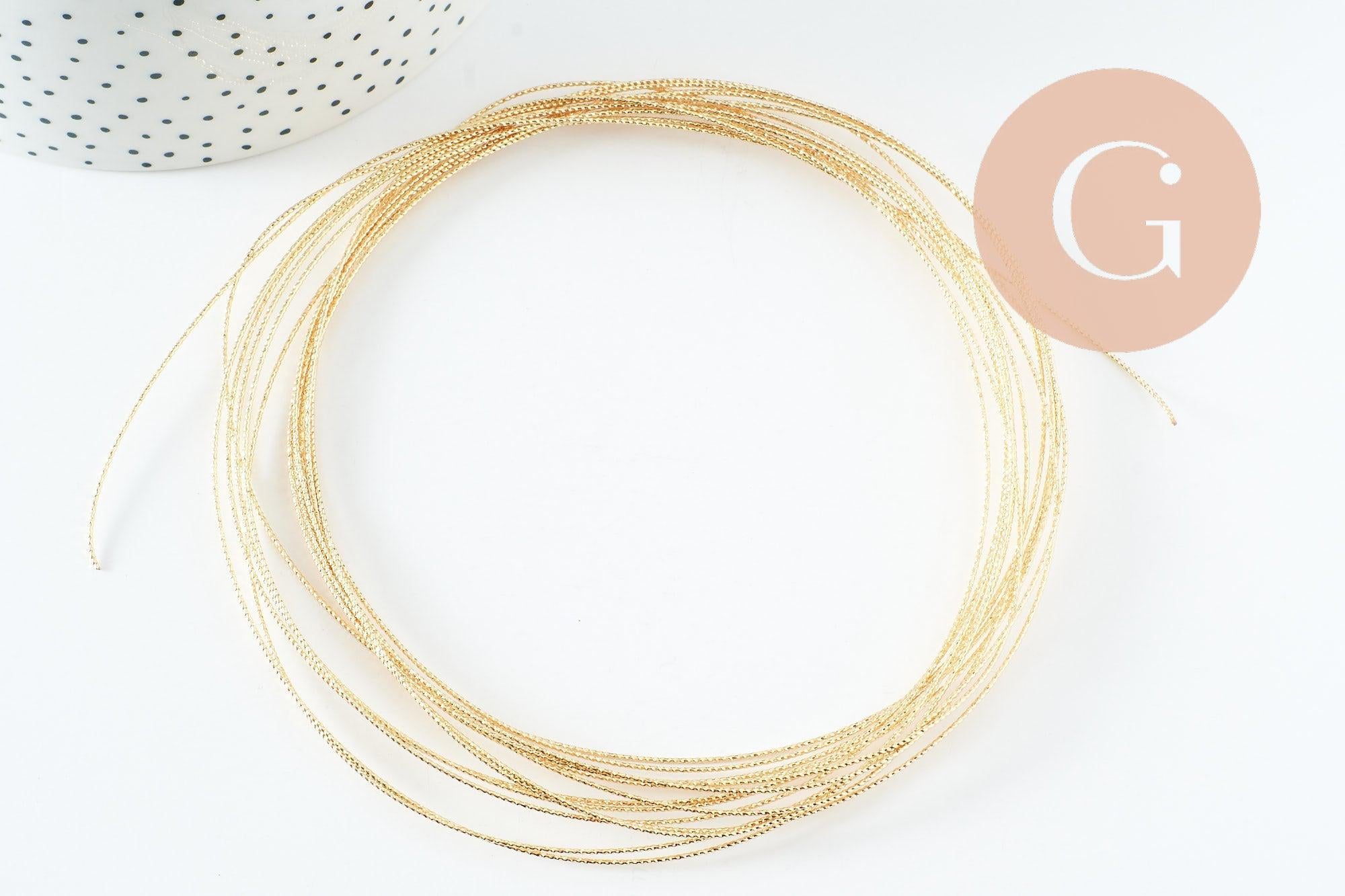 Gingerlily Fil laiton doré torsadé 0.8mm 1m bijoux DIY
