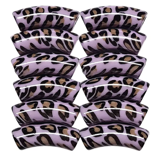 ARTSHOP Tubes Design 374 tube léopard perle 12 mm lilas