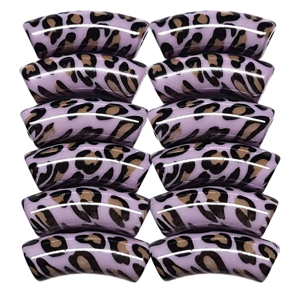 ARTSHOP Tubes Design 374 tube léopard perle 12 mm lilas