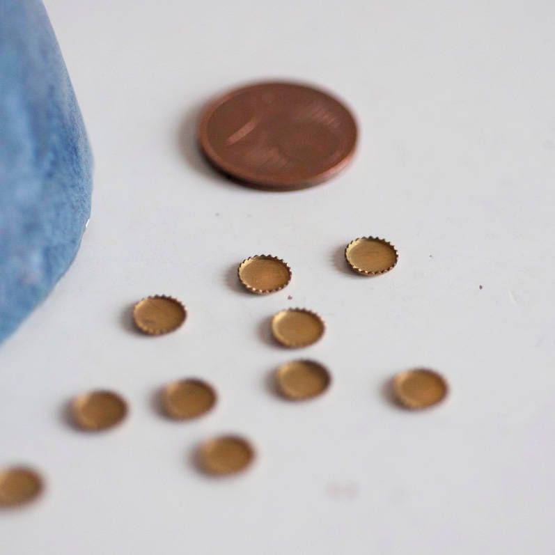 Gingerlily Apprêts support cabochon rond 6mm lot 50 sans nickel