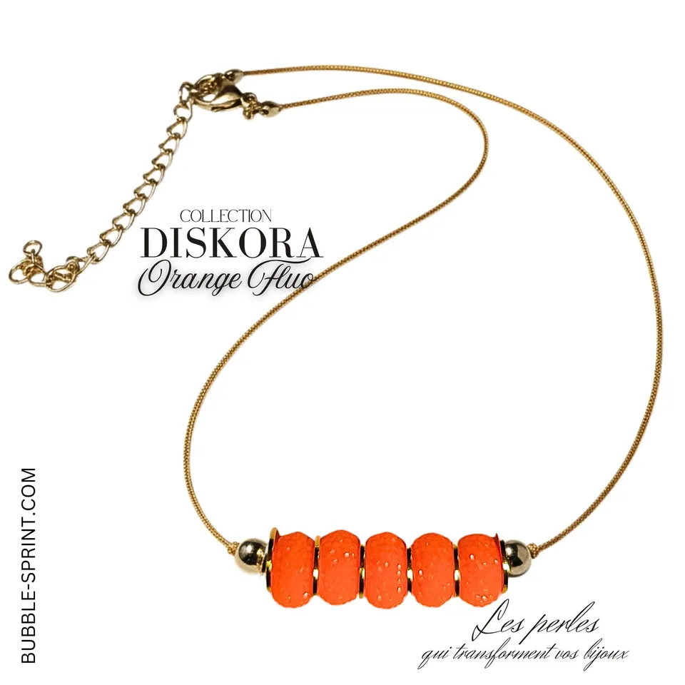 ARTSHOP Prêts-à-porter DISKORA collier orange fluo KIT