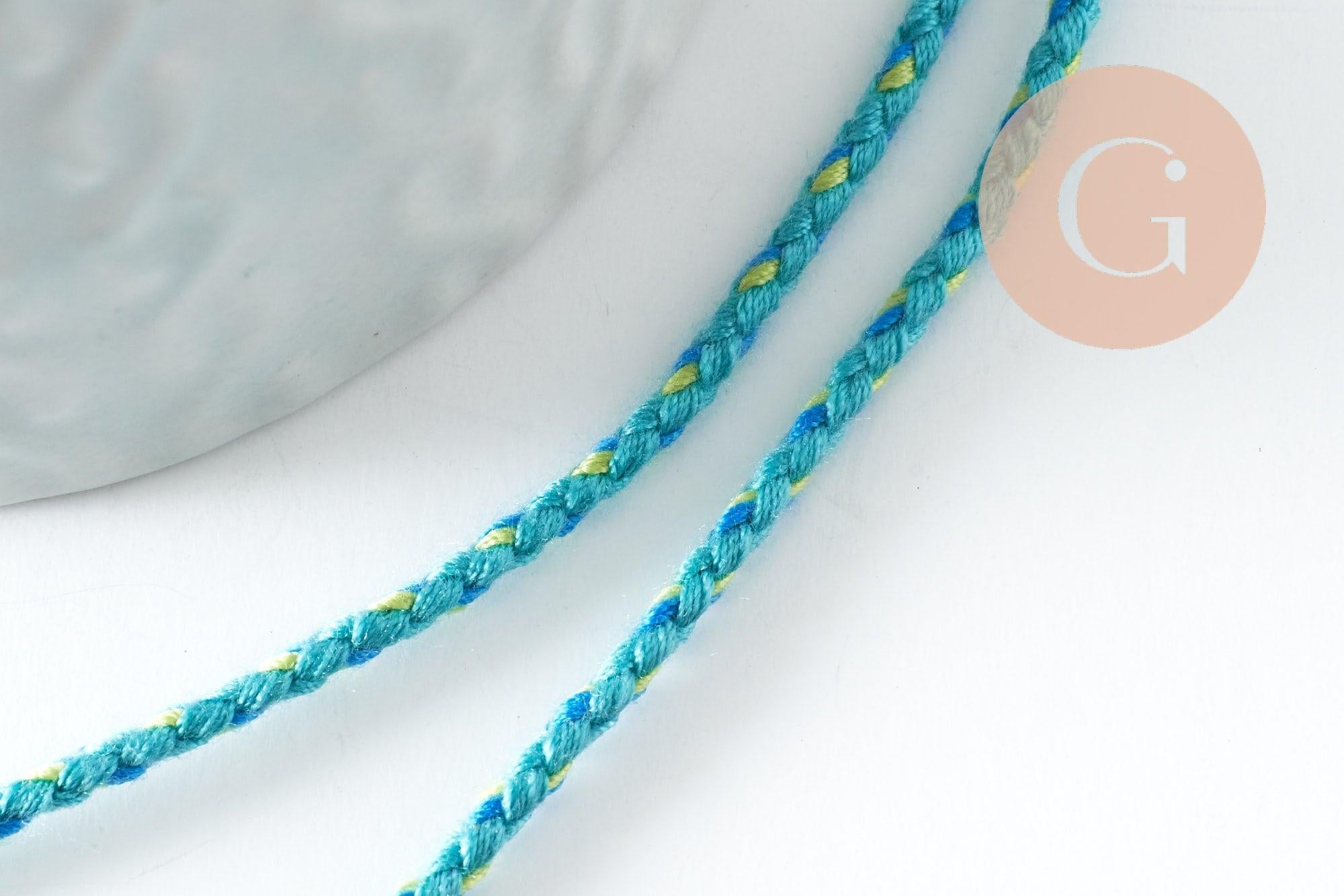 Gingerlily Cordons DIY G9502 cordon tressé turquoise 2mm 1m