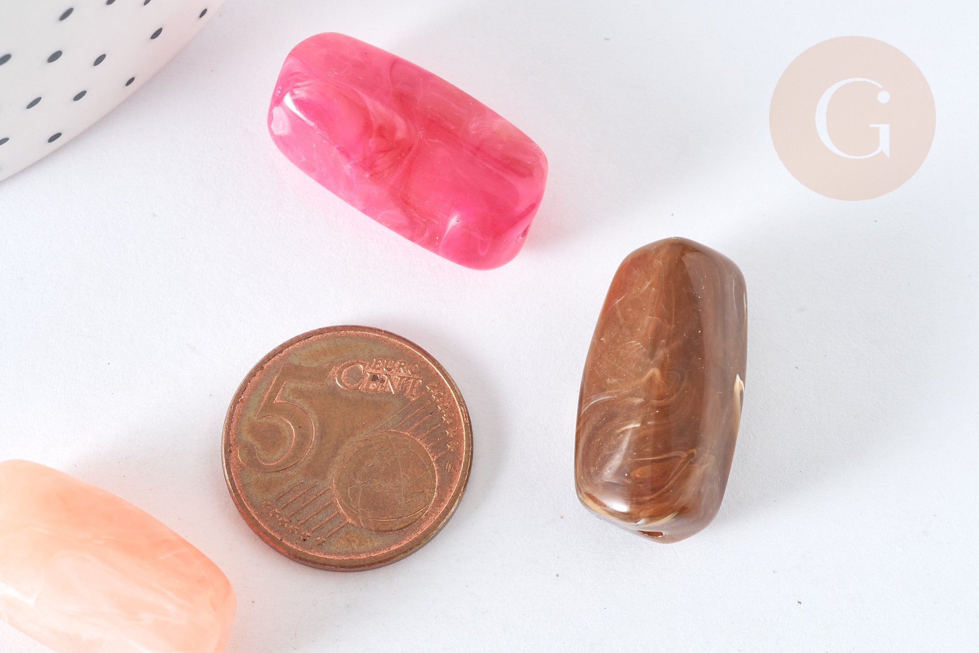 Gingerlily Perles tube G7274 perle acrylique multicolore 25mm x10