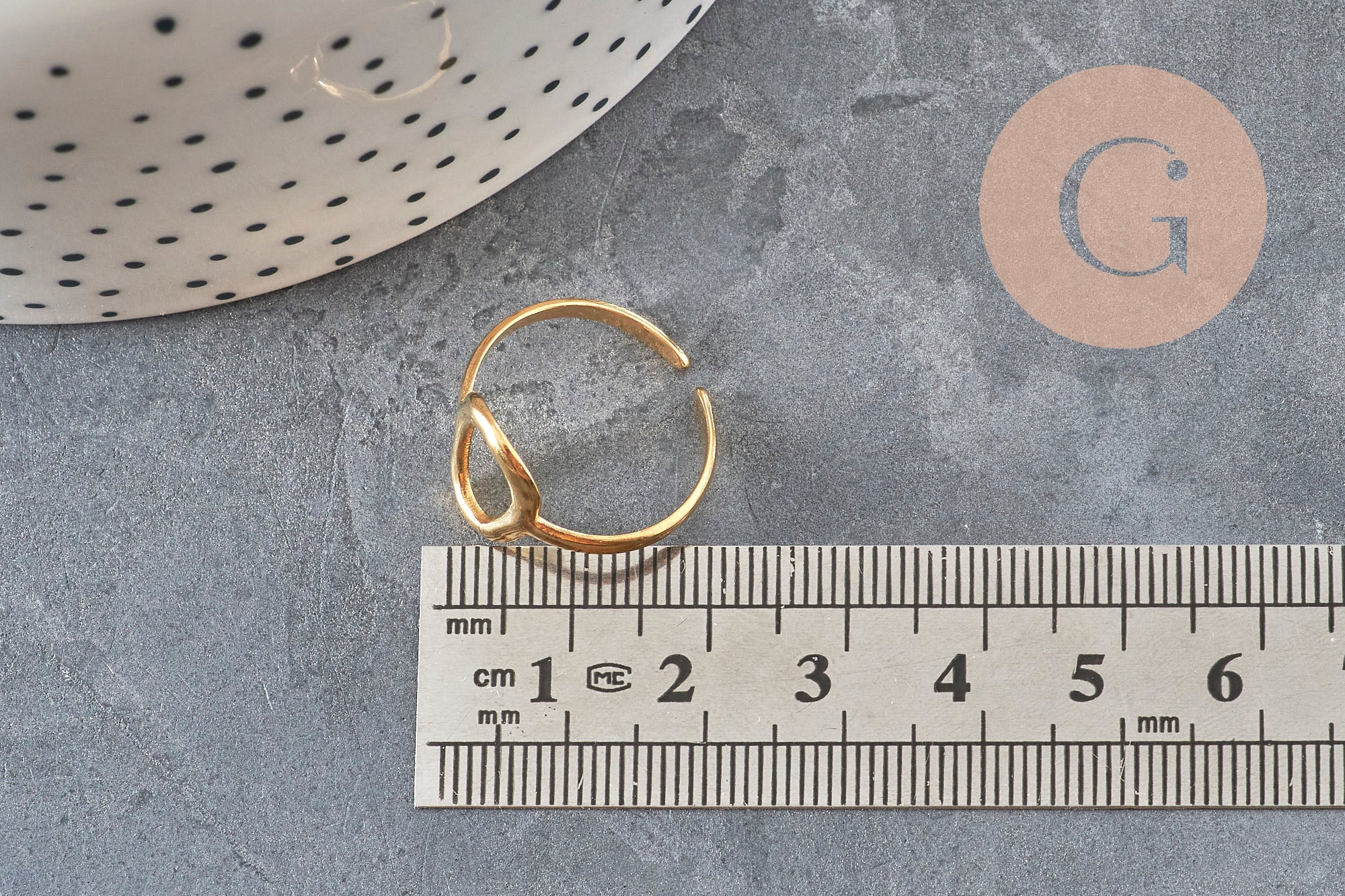 Gingerlily G11261 support bague cercle acier doré taille 57