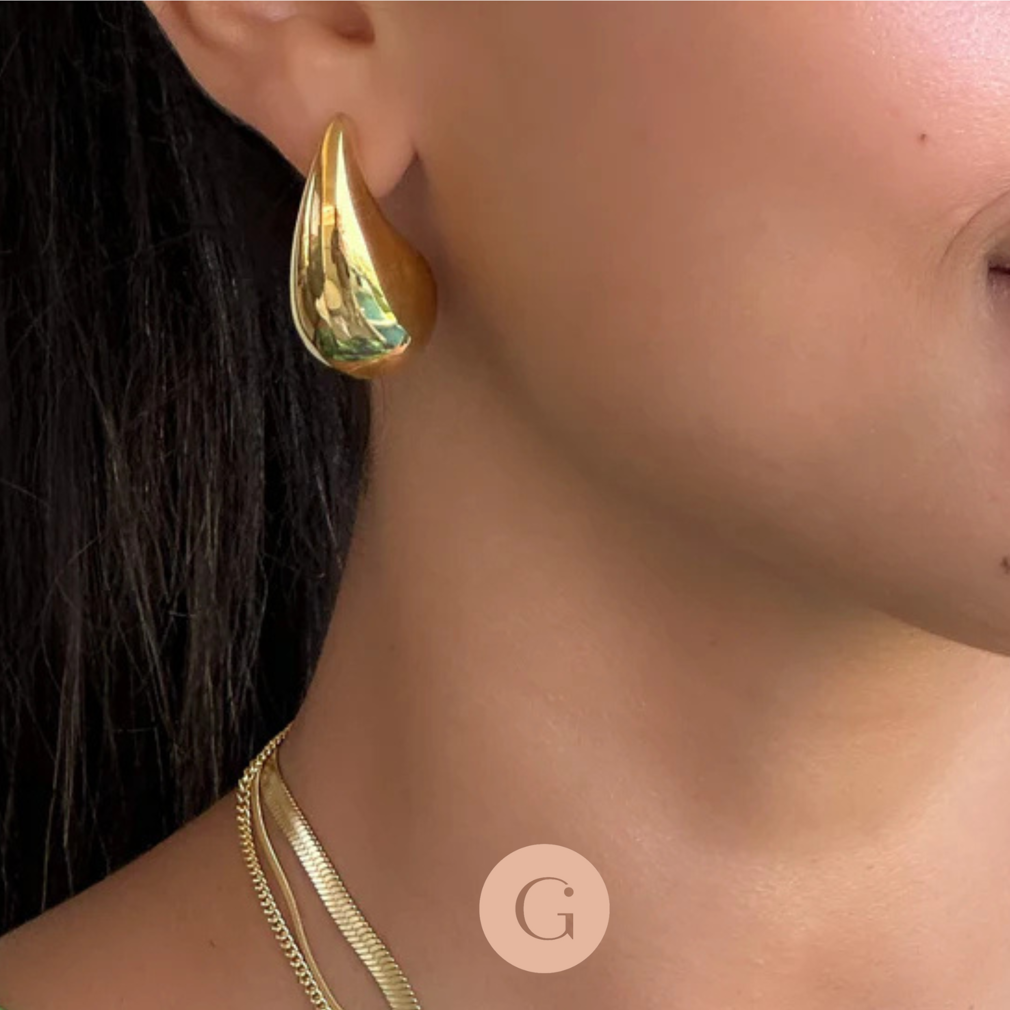 Gingerlily G9725 boucles doreilles goutte dore la paire 26,5 mm