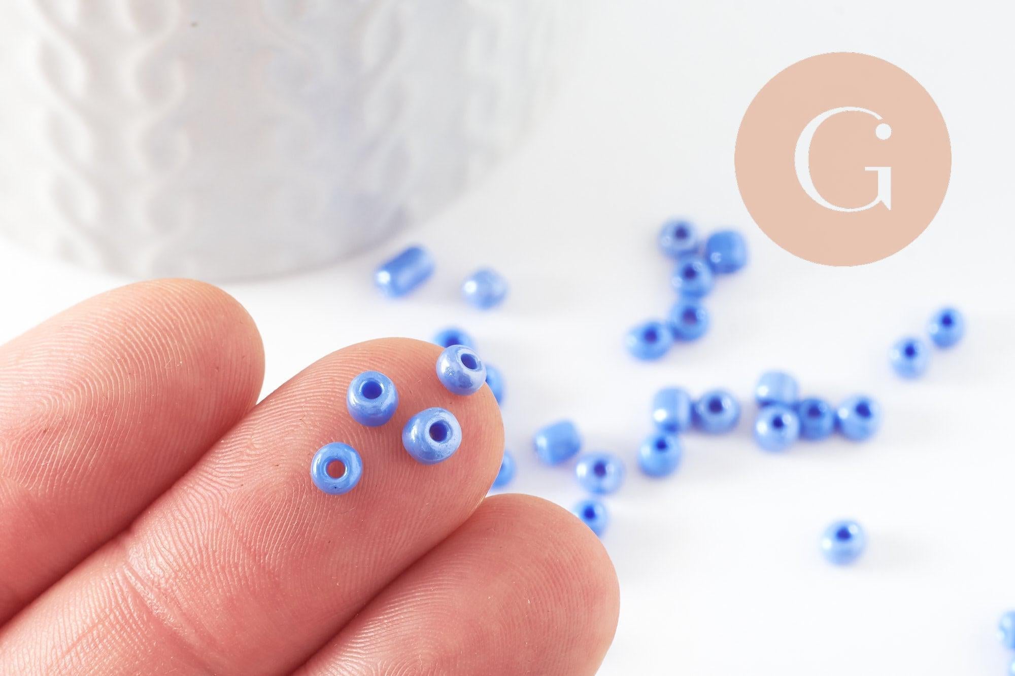 Gingerlily Perles DIY rocaille bleu tendre 4mm 10g