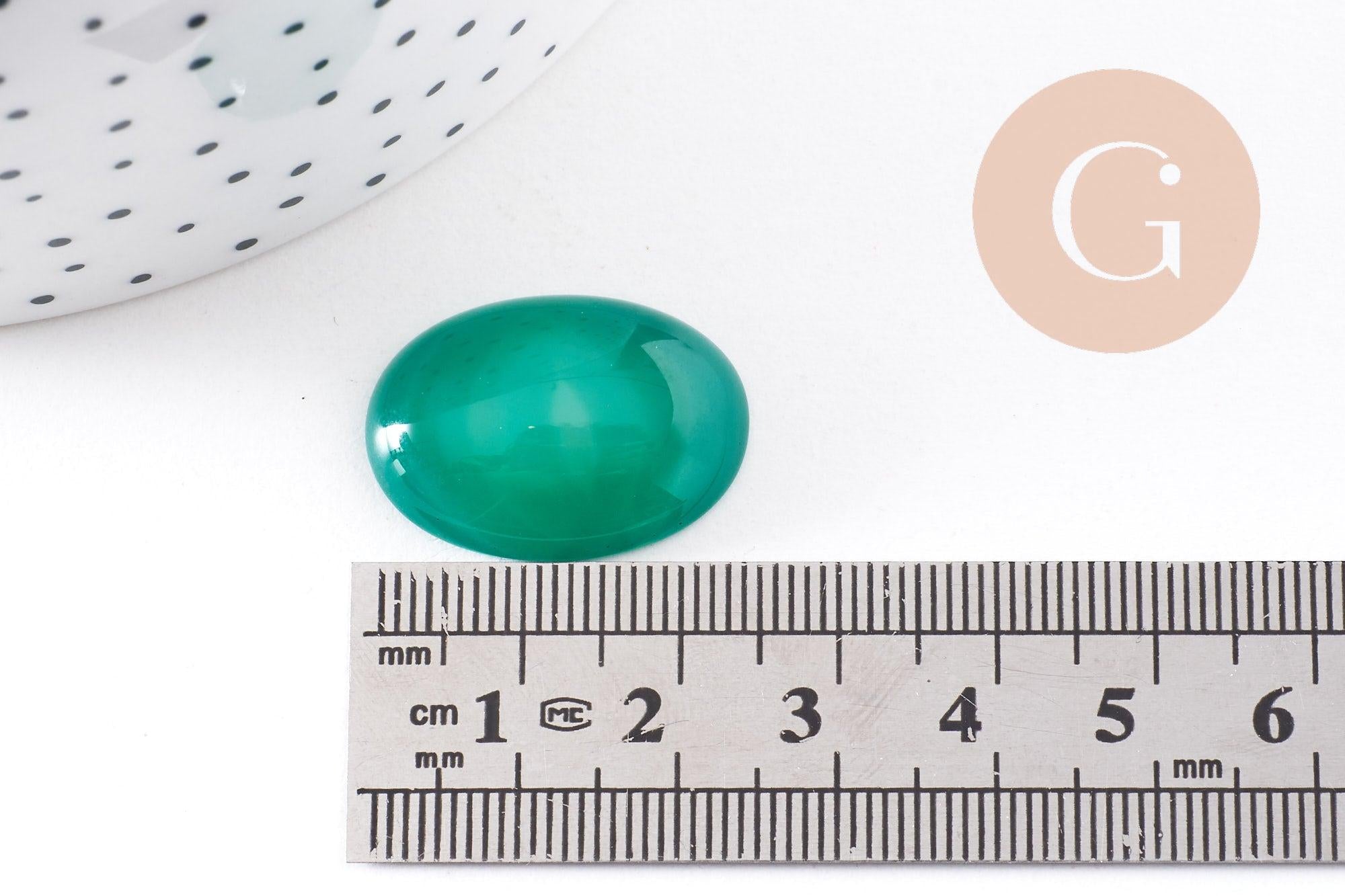 Gingerlily Pierres G10212 cabochon agate vert émeraude 25x18mm