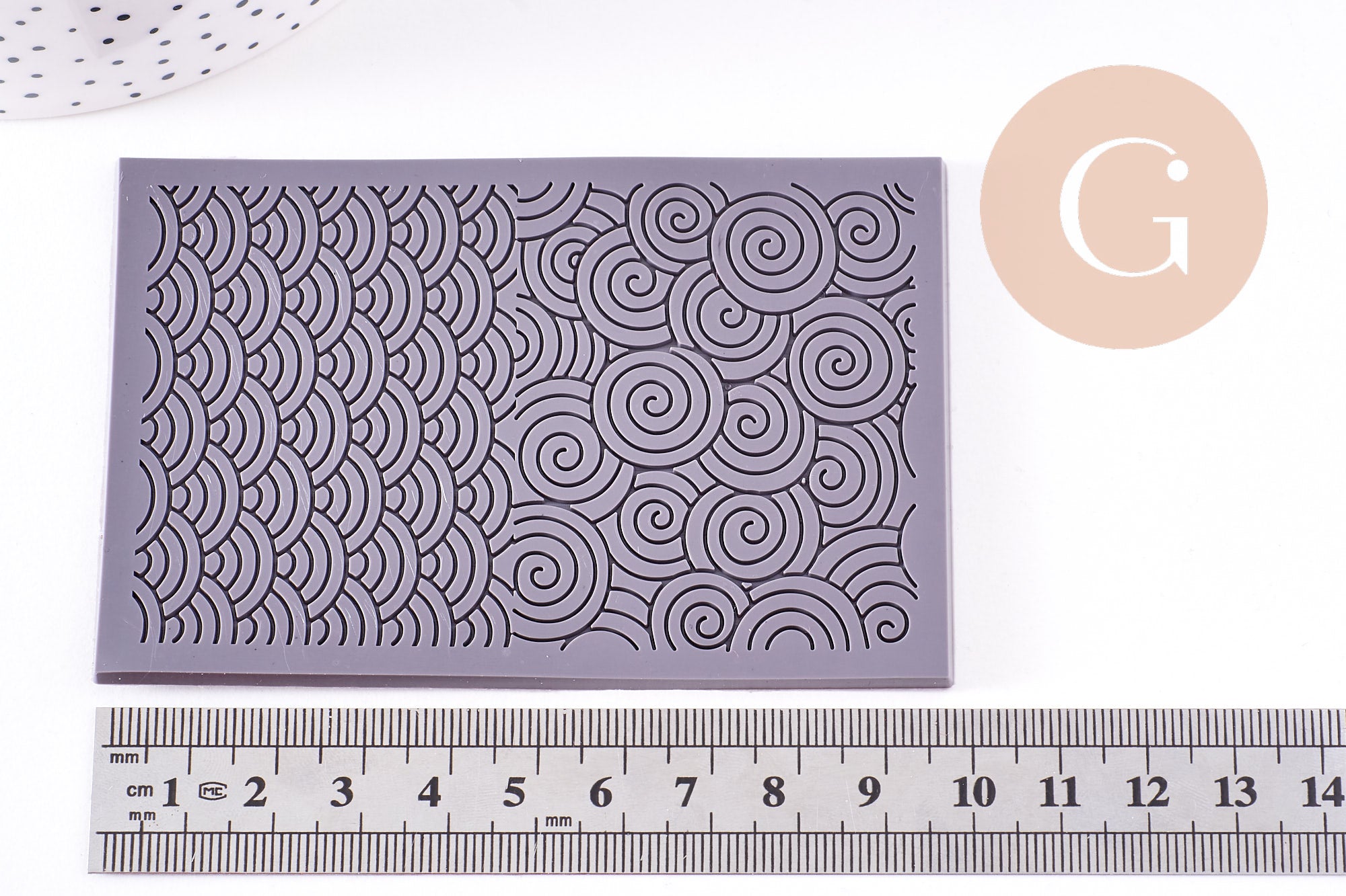 Gingerlily Pâte polymère G10676 tapis texture spirales 65x100mm
