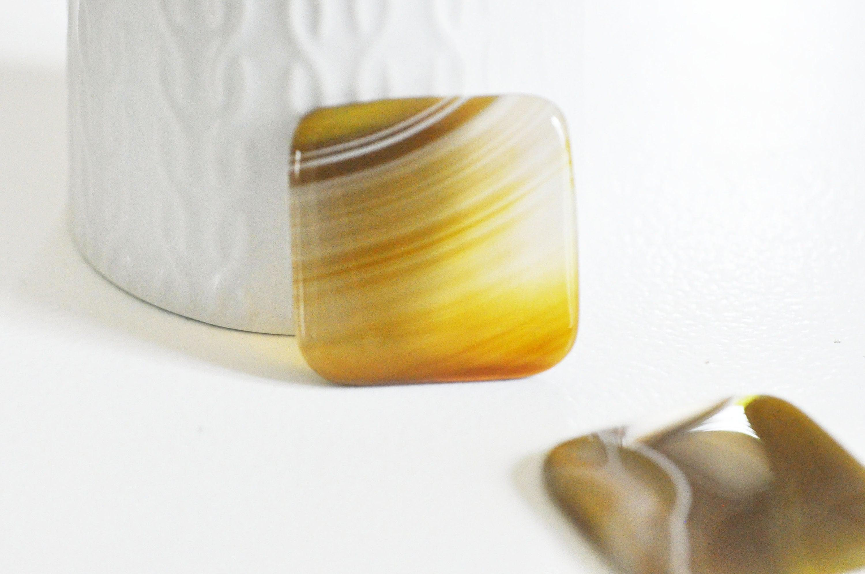 Gingerlily Cabochon carré agate jaune 39mm pierre naturelle