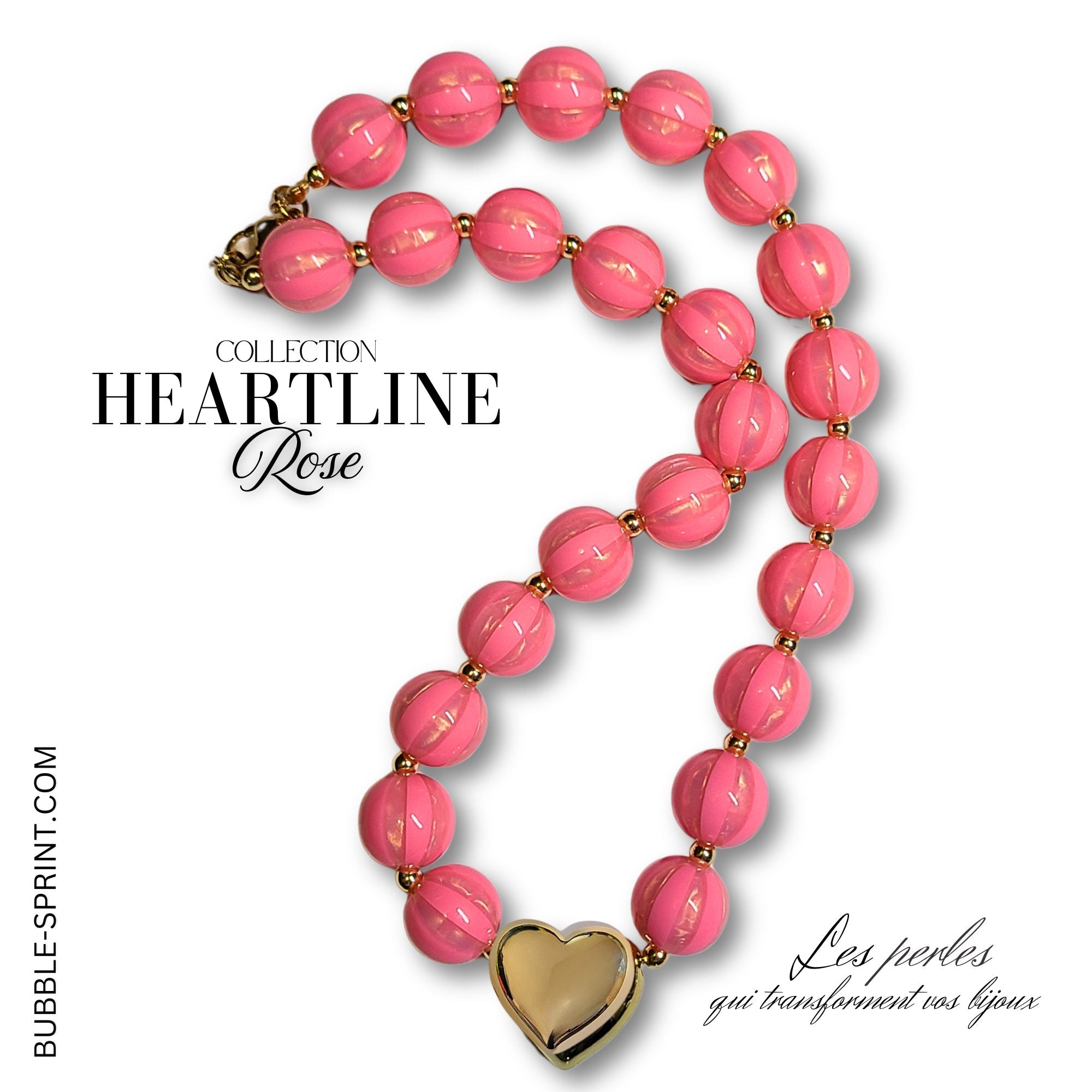 ARTSHOP Prêts-à-porter HEARTLINE collier rose 50 cm kit