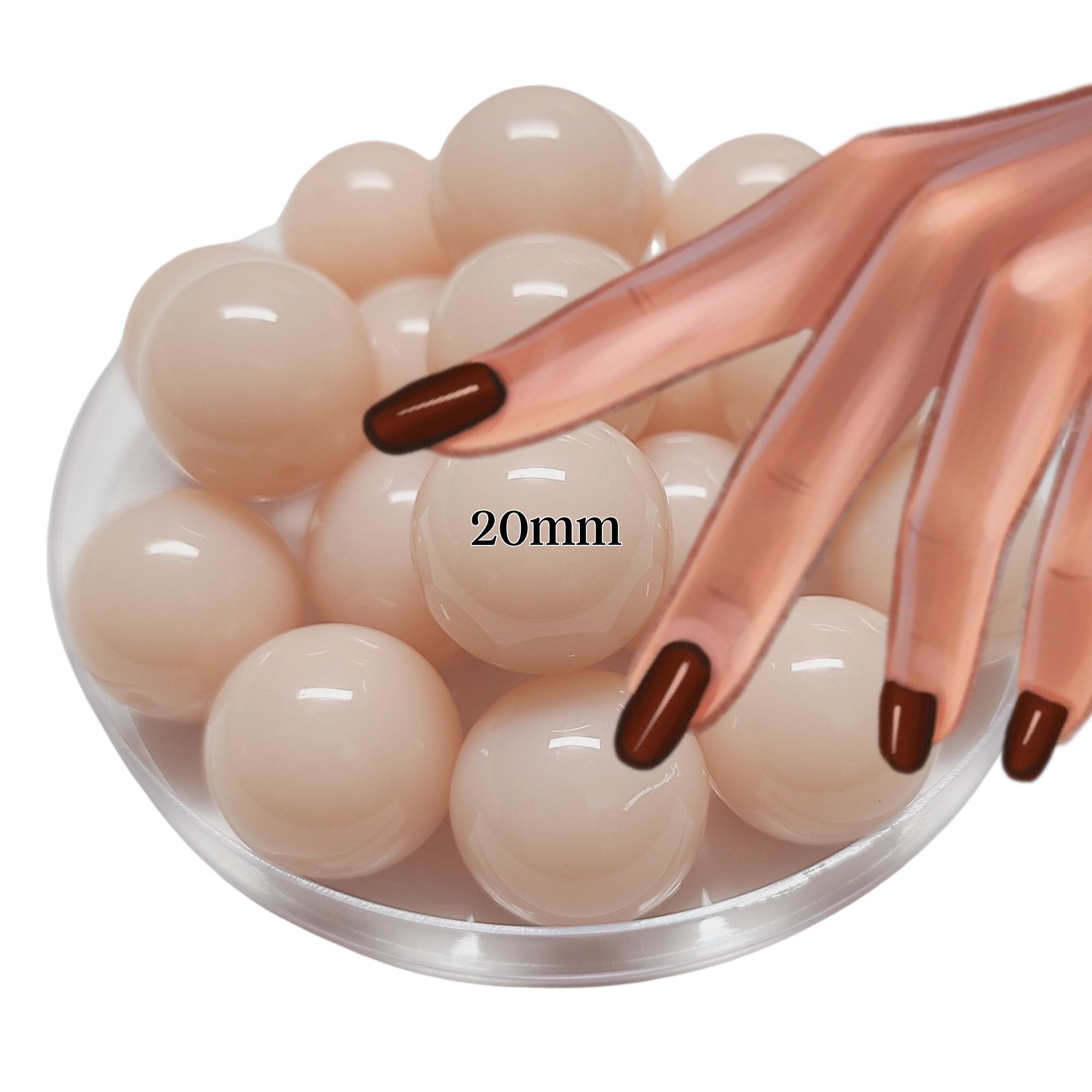 ARTSHOP Sorbet Nude 20mm perle acrylique x1 boule