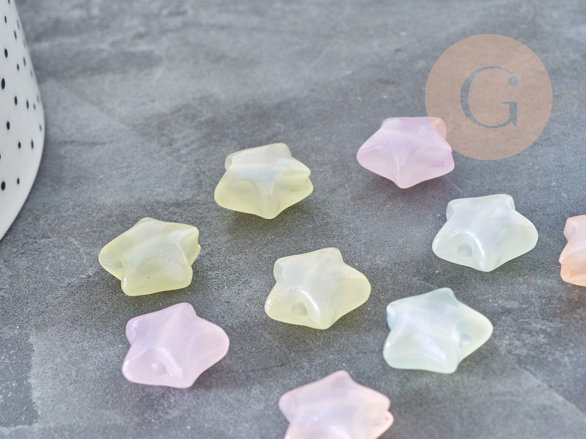 Gingerlily G9030 perle étoile acrylique 14mm pastels x10