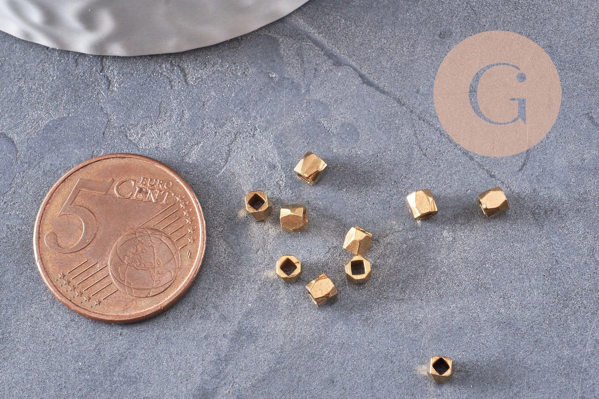 Gingerlily Perles intercalaires laiton doré G9921 3x3mm x50