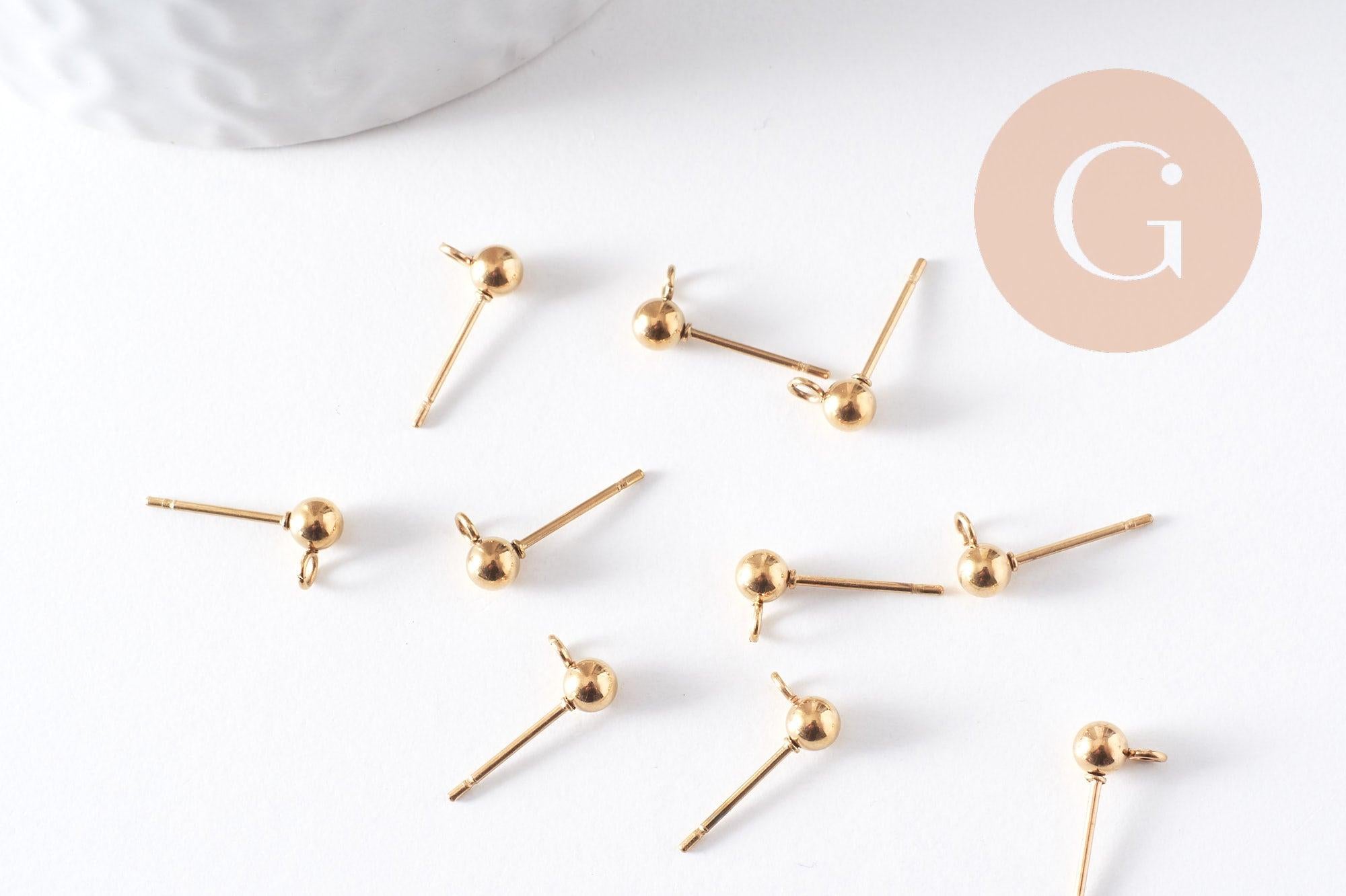 Gingerlily Apprêts G10308 clous oreille doré 4mm x10