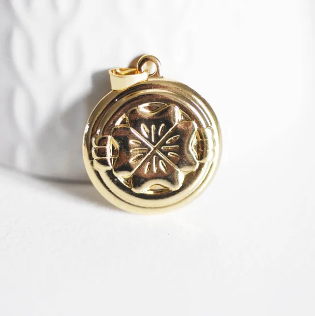 Gingerlily Pendentifs Médaille trèfle doré 27mm x1