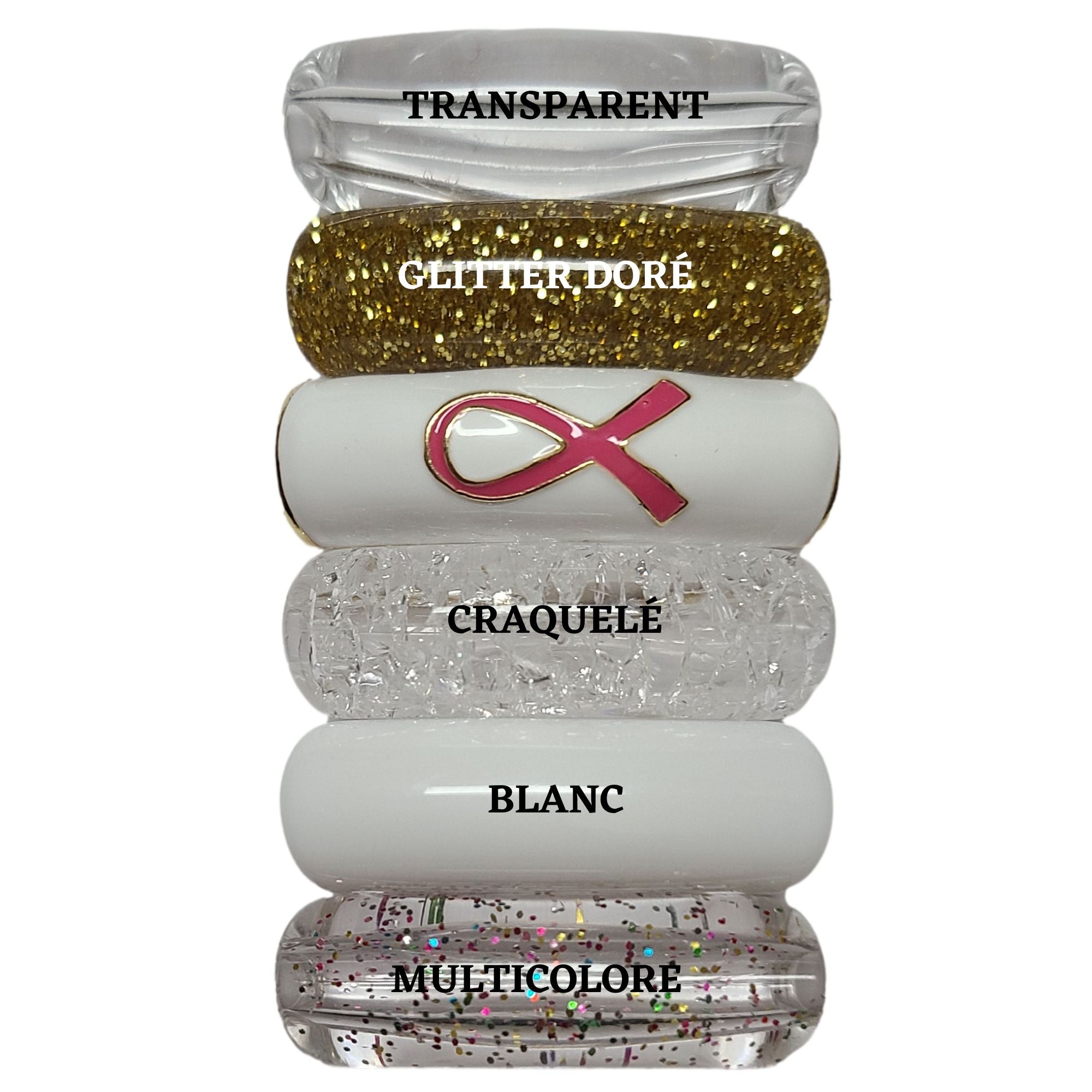 Artshop Camaieu 166 lot 6 tubes incurvés 12mm ruban blanc