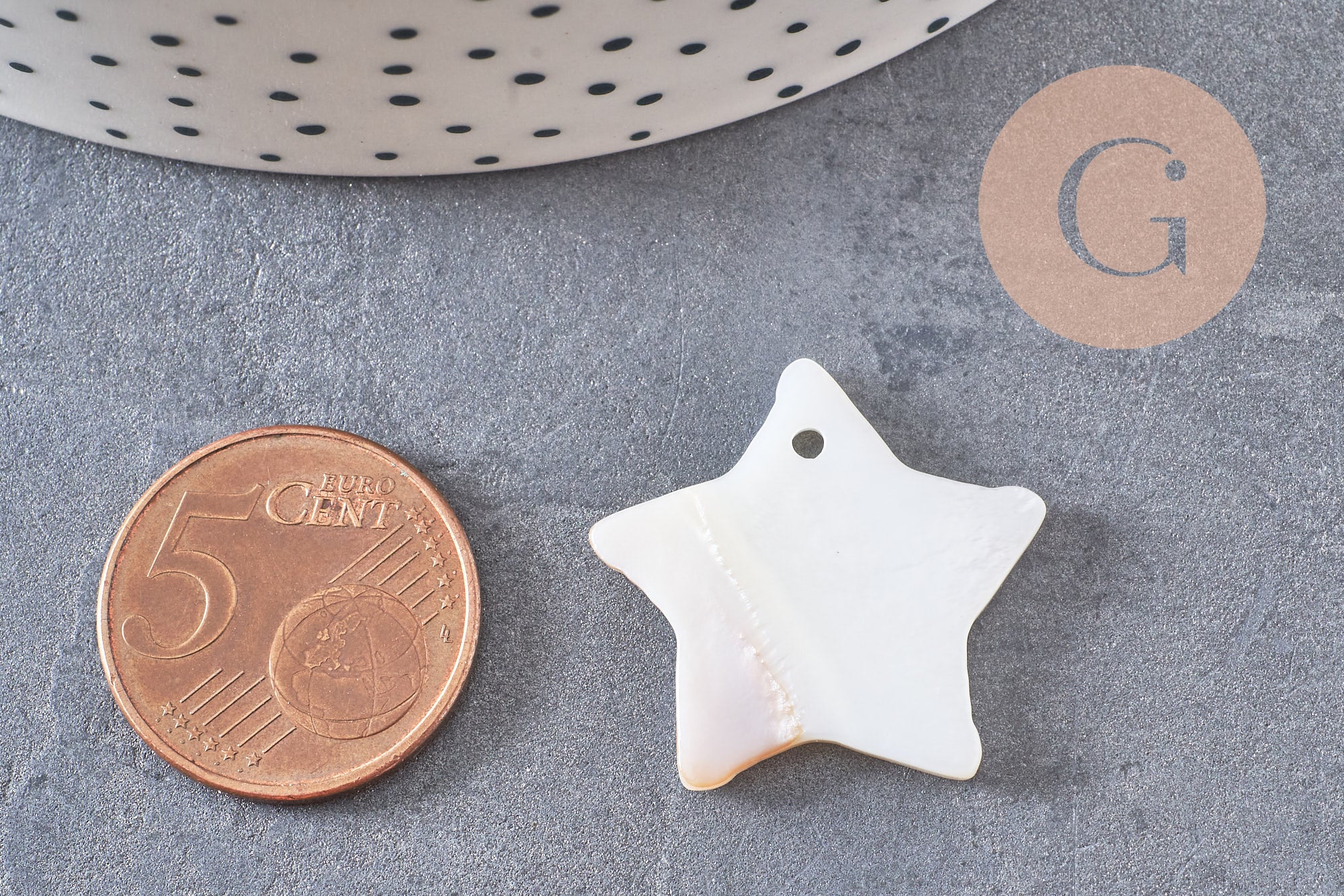 Gingerlily Perles Charm étoile pendentif nacre blanche 25mm x5