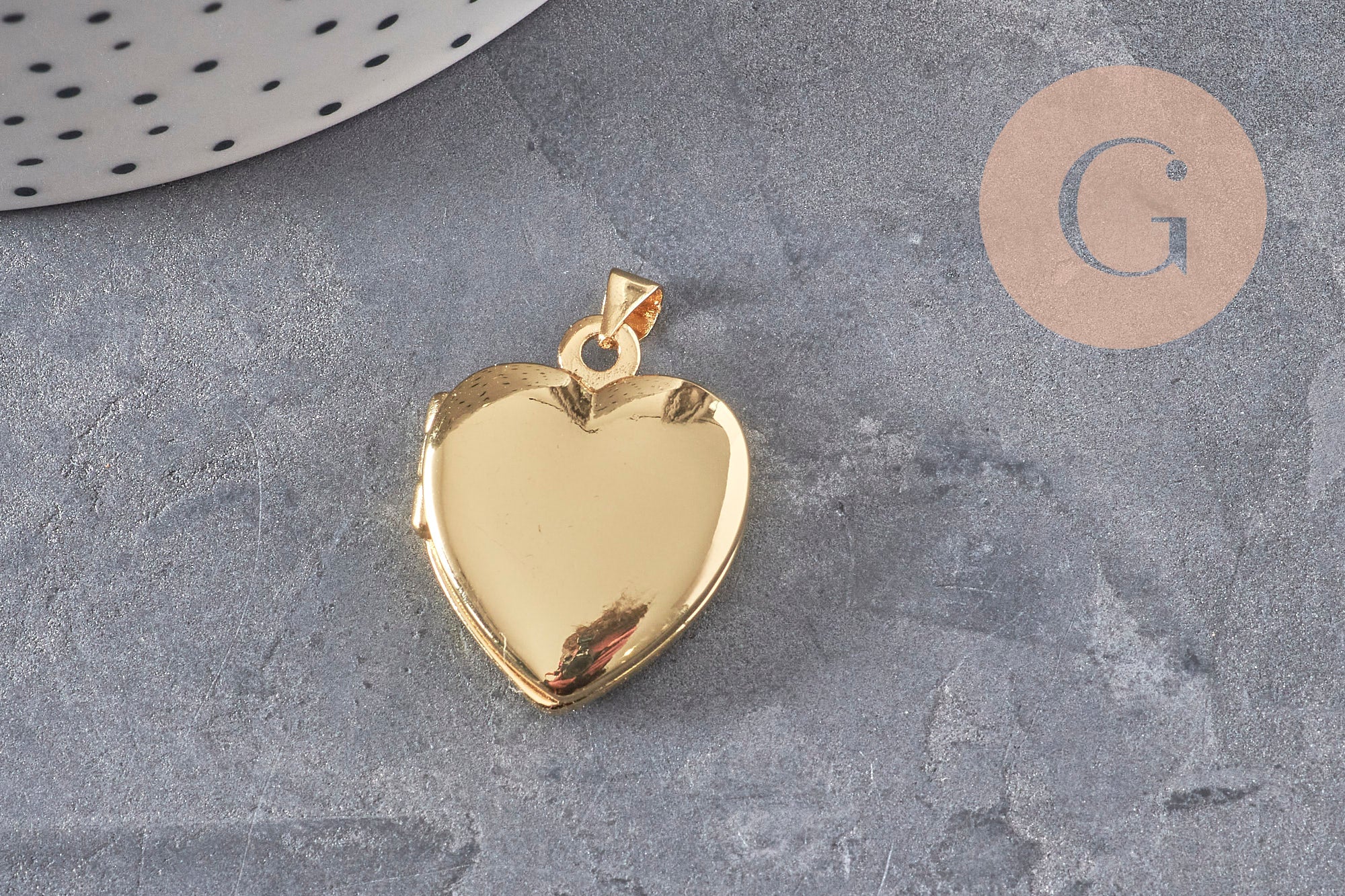 Gingerlily Pendentifs locket cœur doré 20,5mm x1