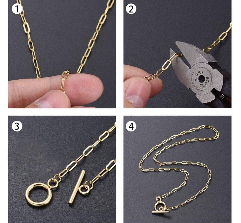 Gingerlily Chaînes pour bijoux DIY G5448 chaîne rectangle dorée 1 m
