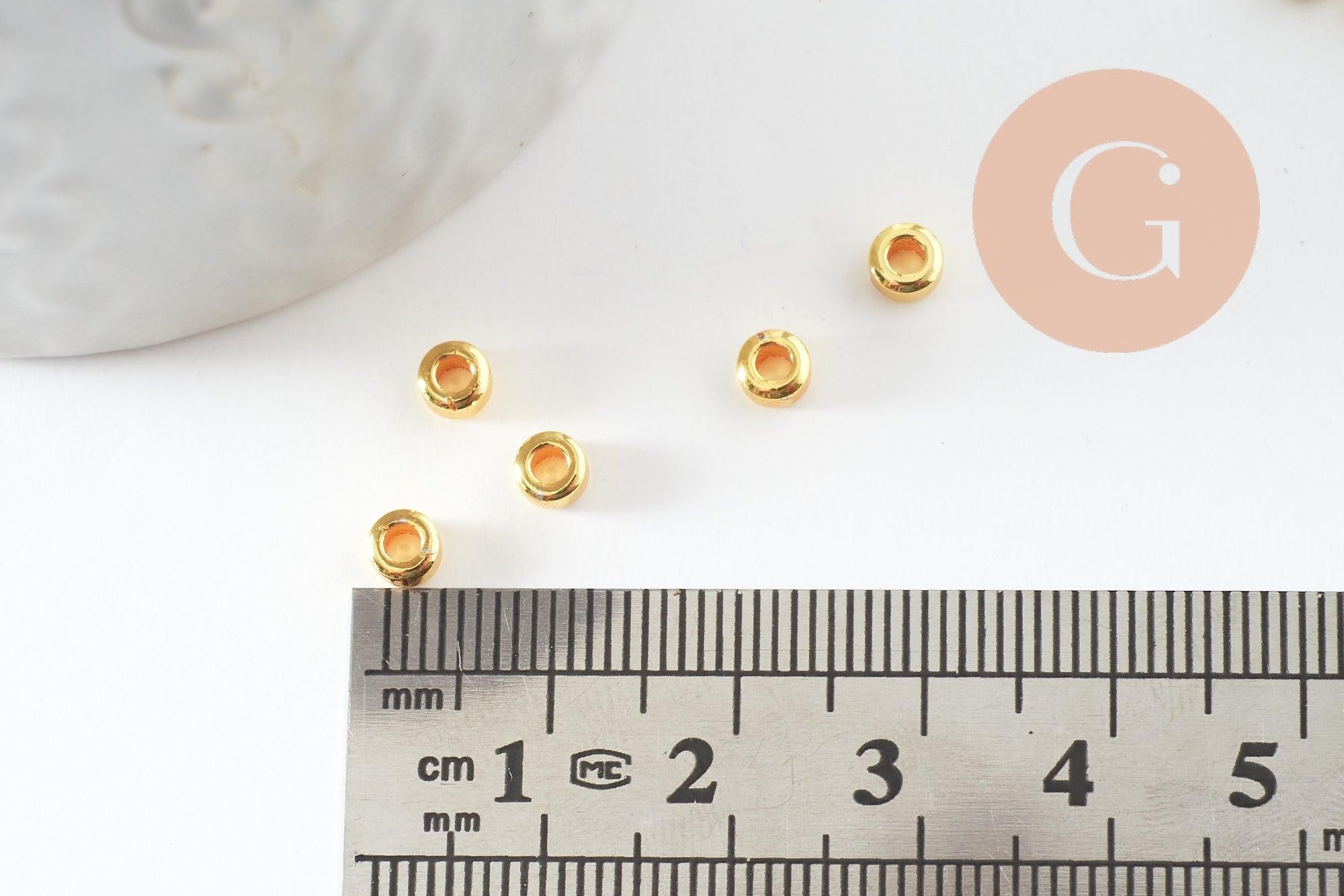 Gingerlily Perles rondelles laiton doré 4mm intercalaire x20