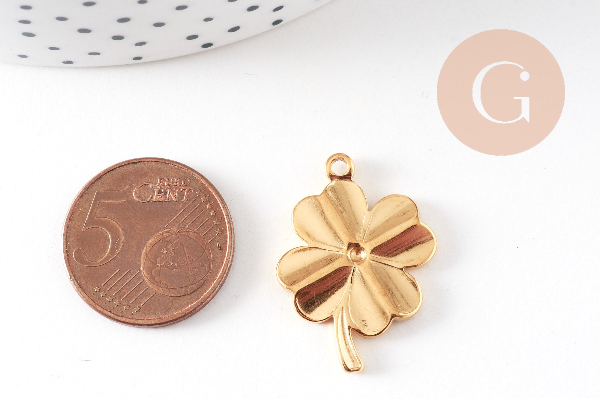 Gingerlily Pendentifs G10807 pendentif trèfle doré x1 acier