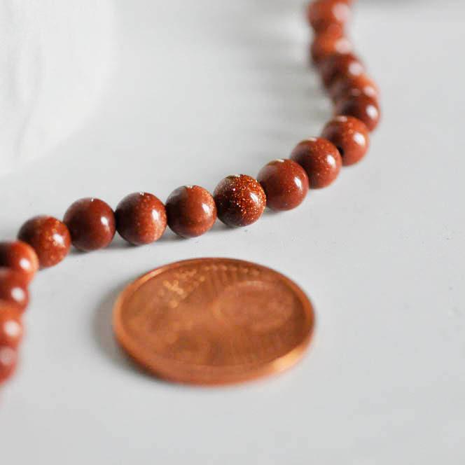 Gingerlily G3892 lot 10 perles goldstone marron 6mm