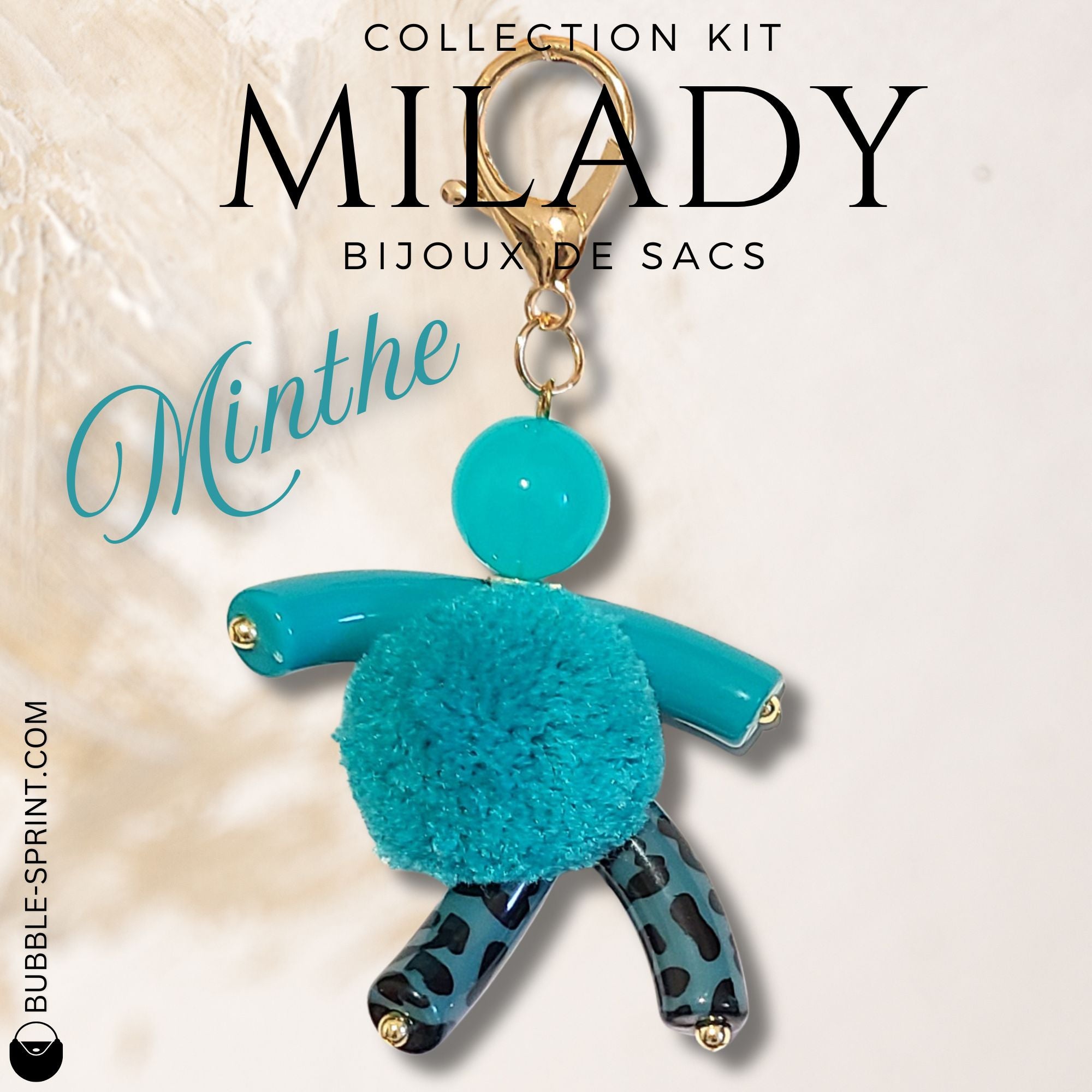ARTSHOP Milady Minthe kit bijou de sac porte-cles pompon