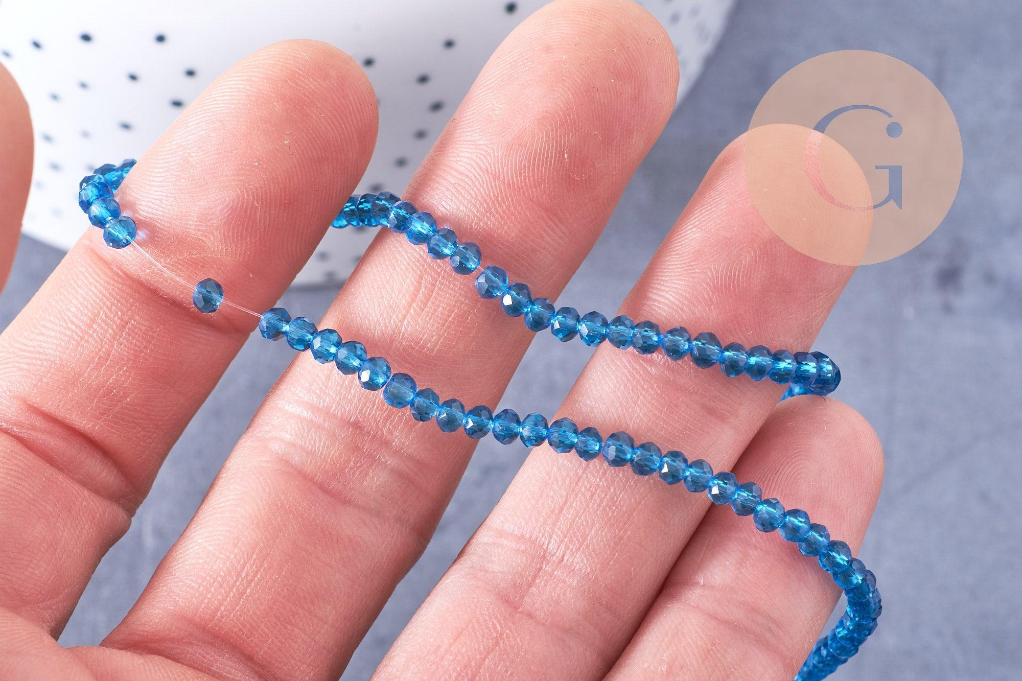 Gingerlily Perles abacus cristal turquoise 2.9mm fil 35cm