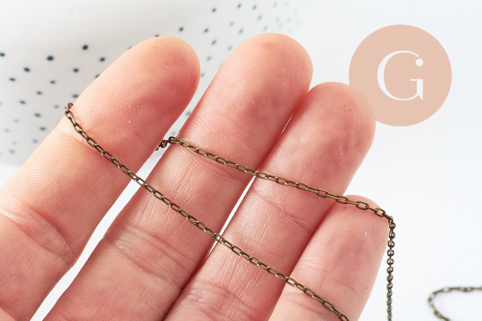 Gingerlily Perles chaîne forçat bronze 1,5mm 5 mètres