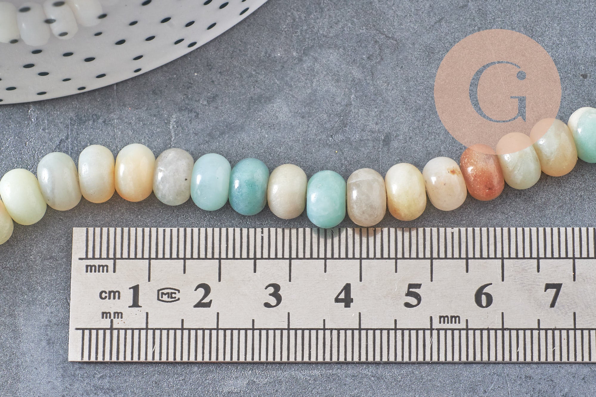 Gingerlily Perles amazonite rondelle 8x5mm fil 40cm G4716