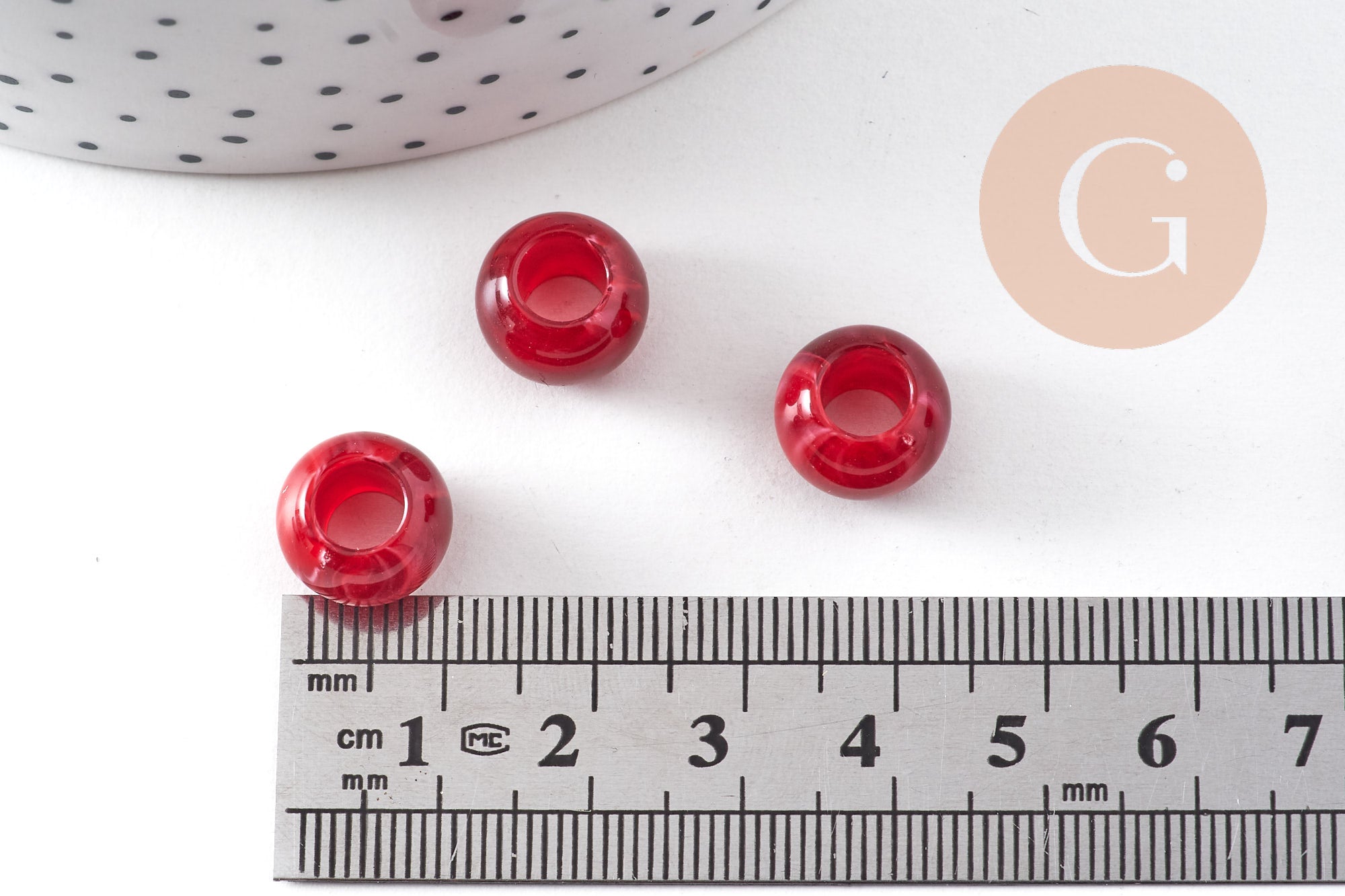 Gingerlily G10887 perle rondelle acrylique rouge 11.5mm x50