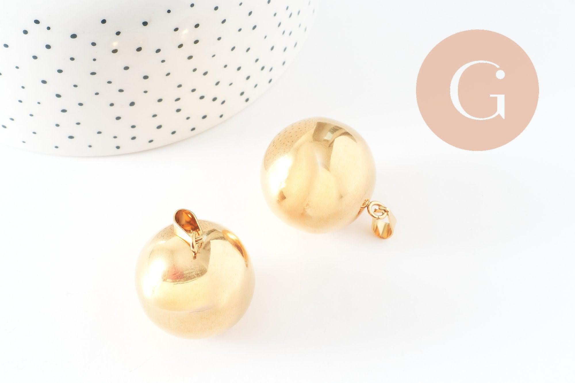 Gingerlily Pendentifs G9663 pendentif rond boule doré 35mm x1