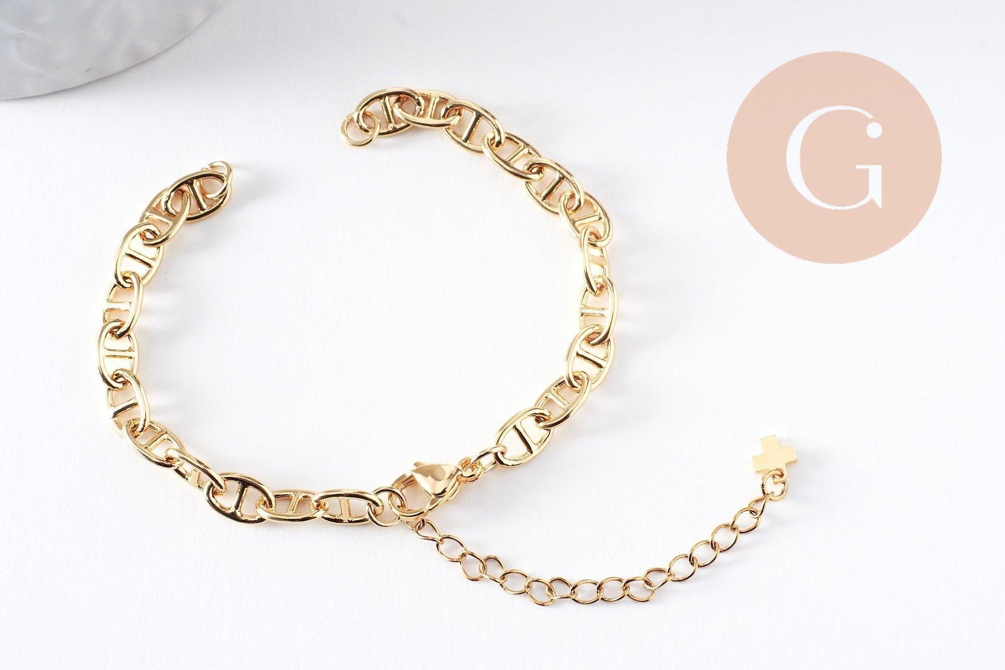 Gingerlily Apprêts G10394 base bracelet maille marine doré 15cm