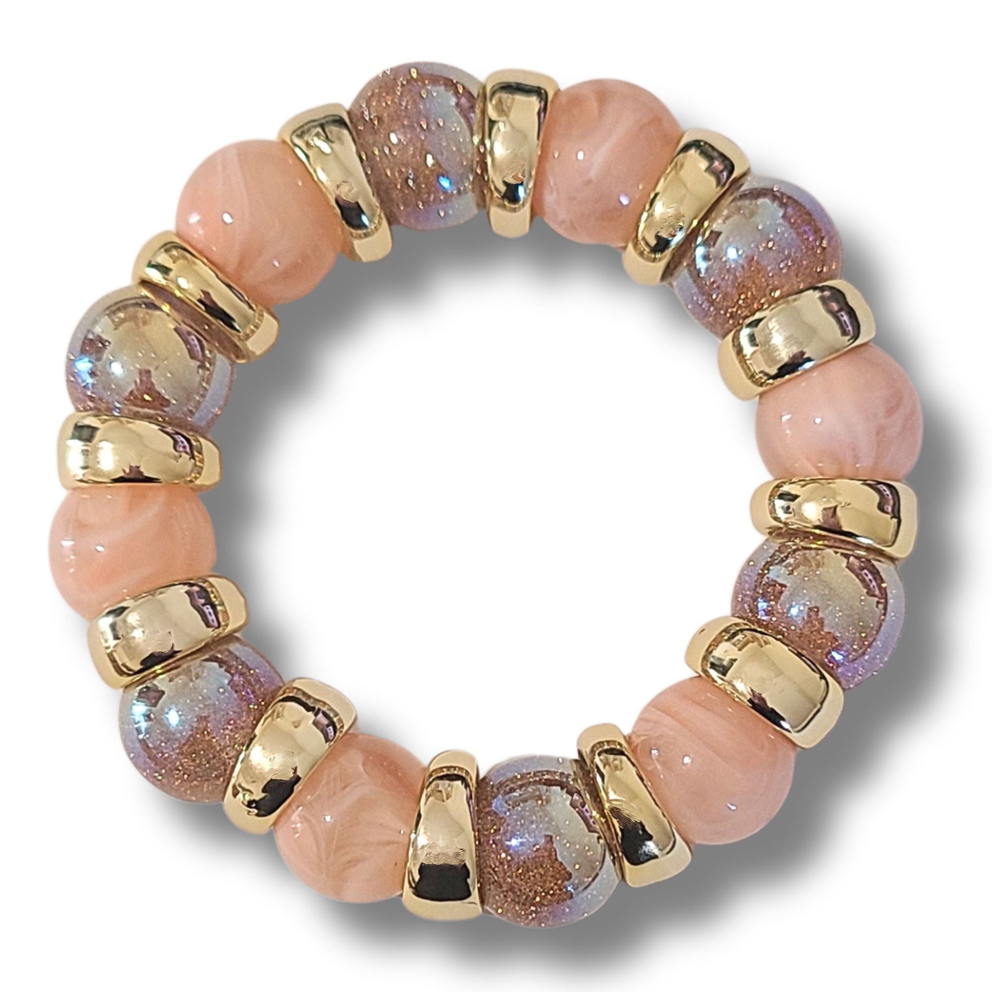 ARTSHOP Boules Glitters 264 perles acryliques 16mm or rose