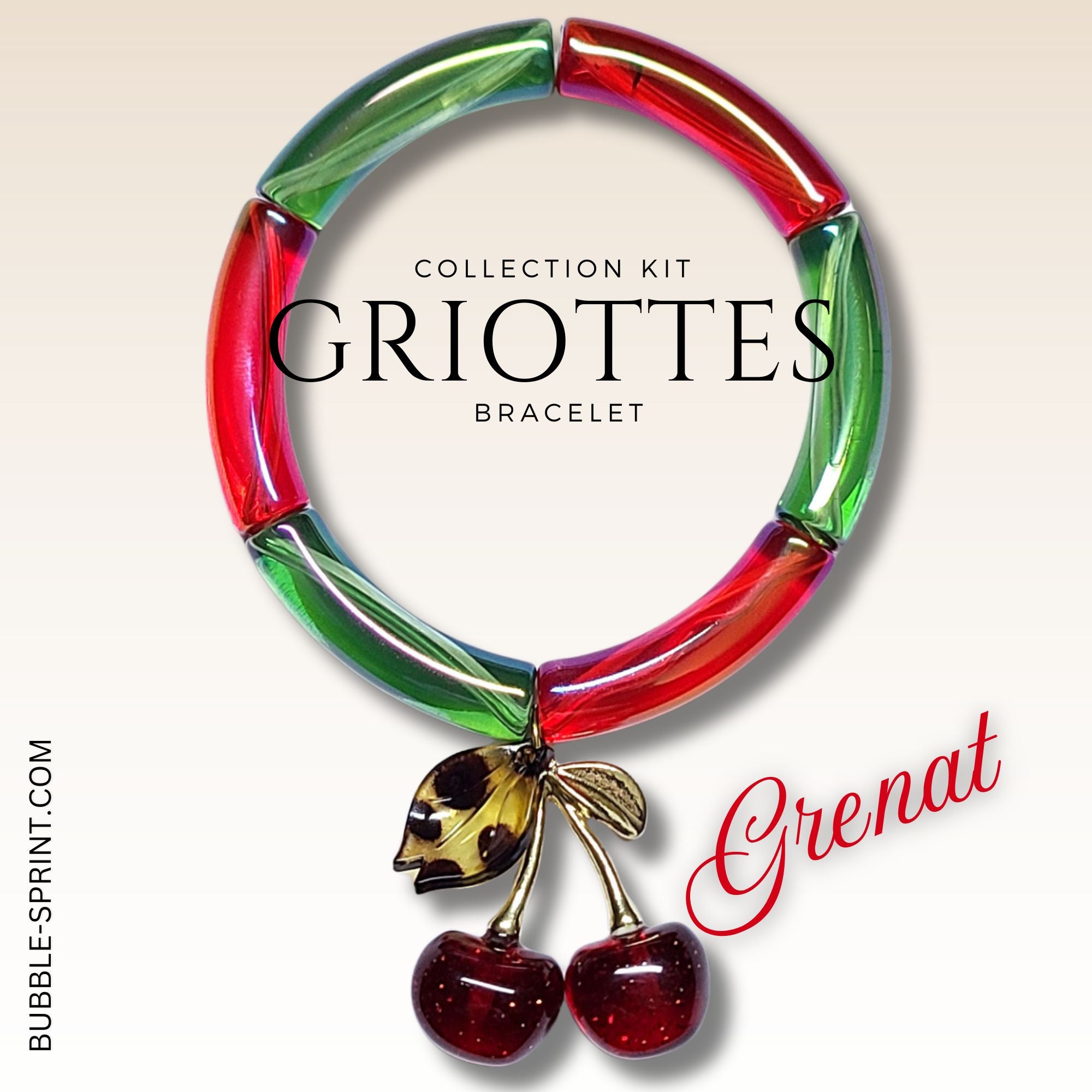 ARTSHOP Bijoux en KITS Griottes bracelet cerise grenat