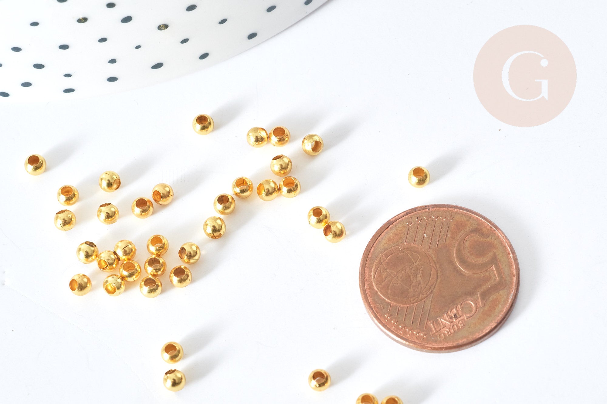 Gingerlily Perles DIY perles intercalaires G8148 laiton doré 3mm 5g