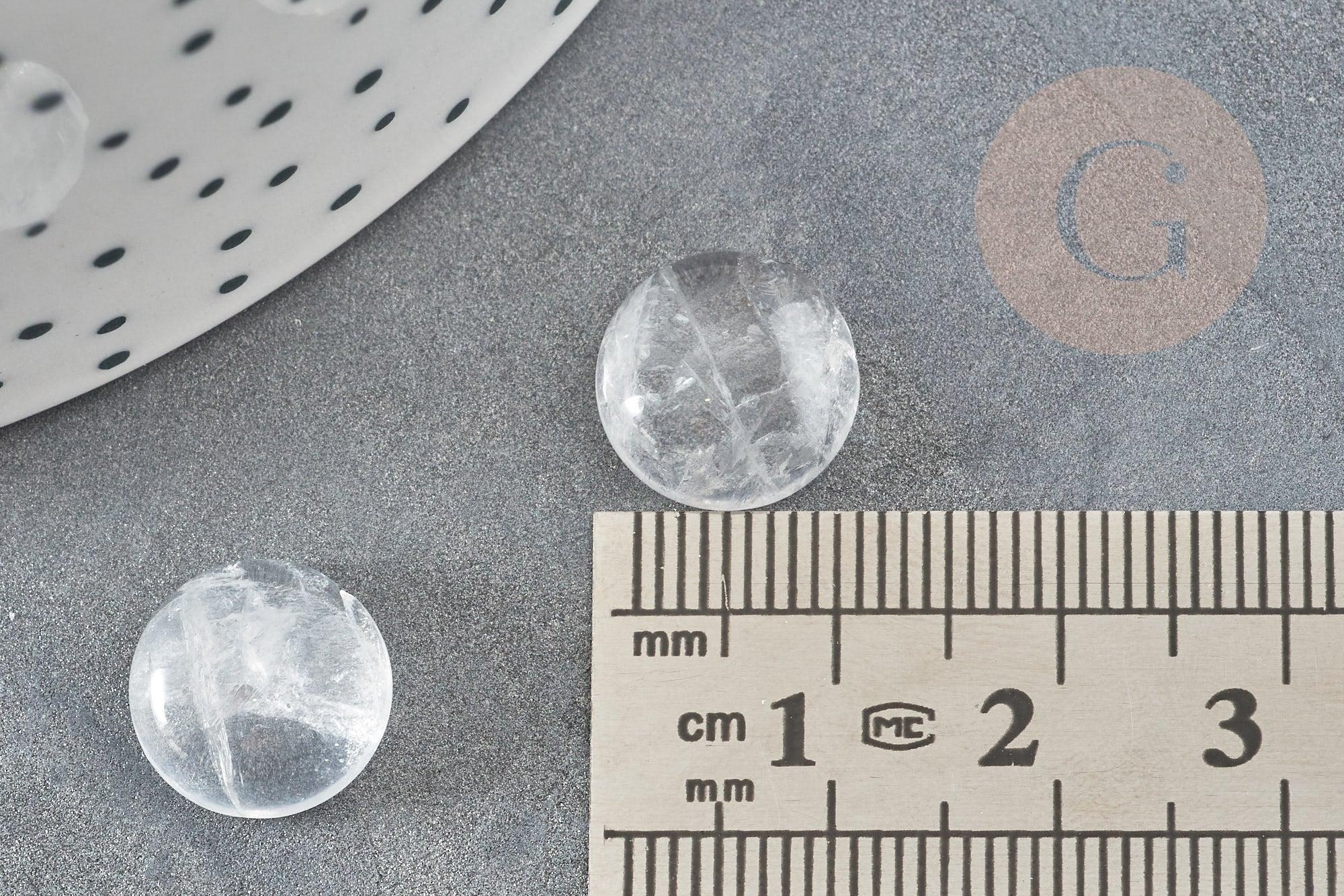 Gingerlily Cabochon rond cristal de roche naturel 12mm x1