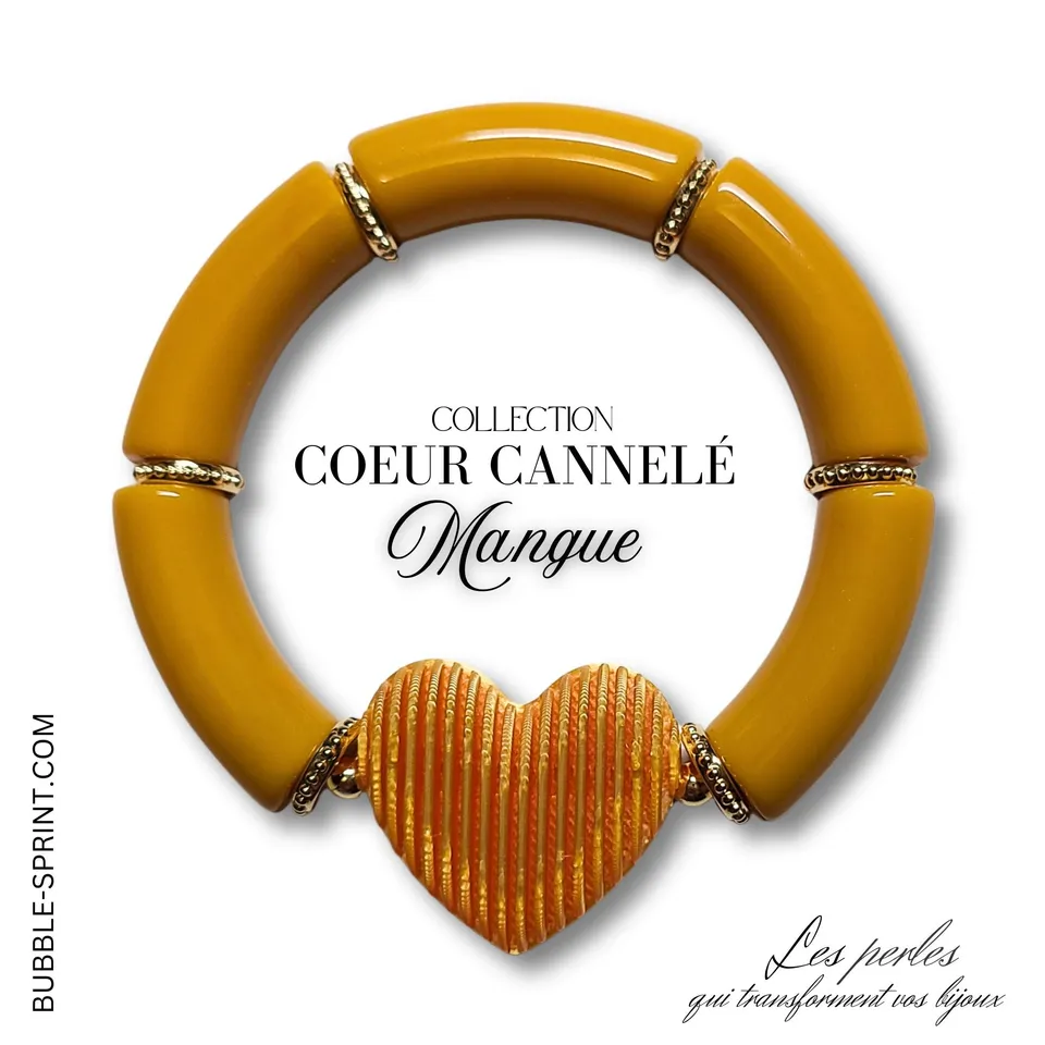 ARTSHOP Cœurs cannelés bracelet mangue 5,5cm monté