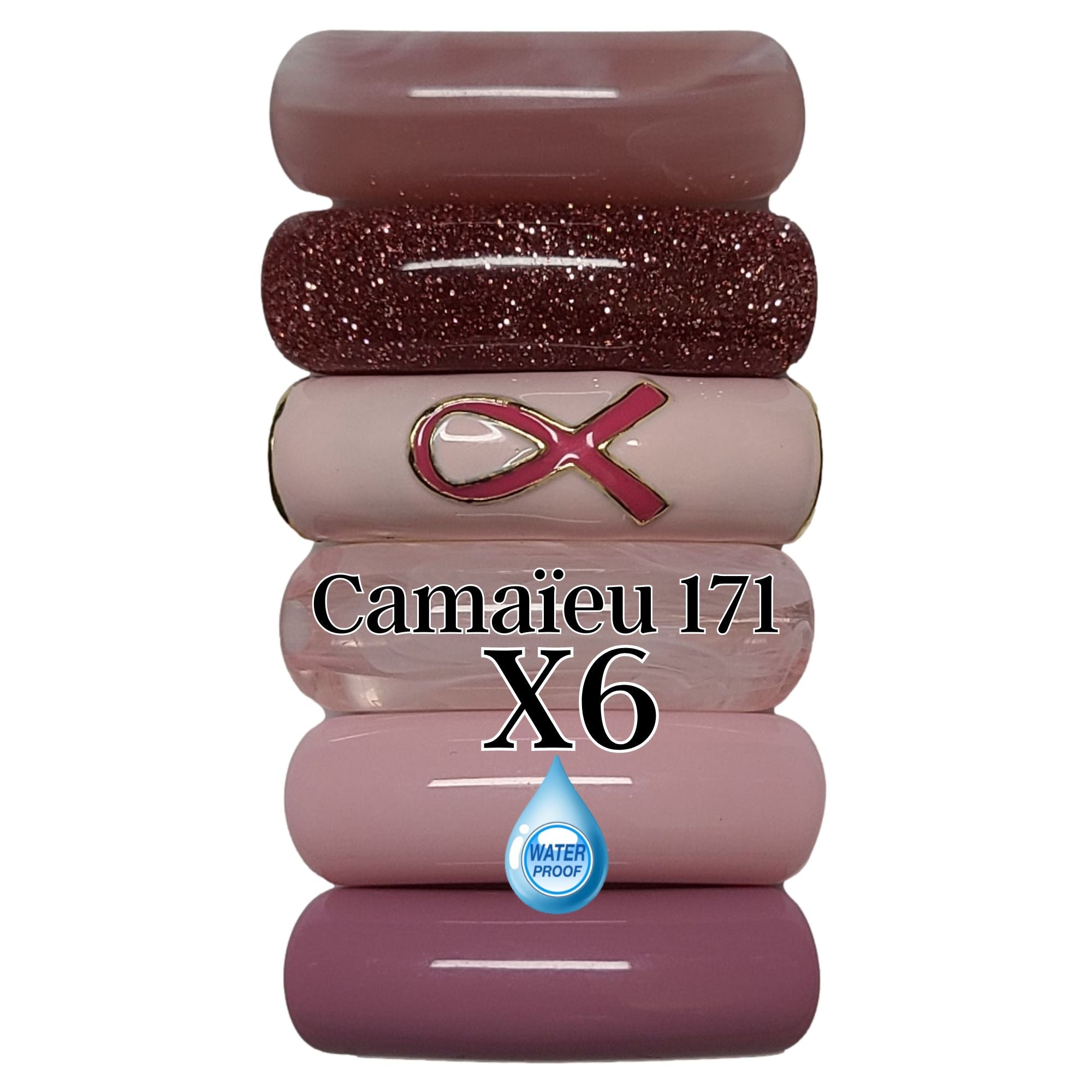 ARTSHOP Camaieux 171 Lot mixte 6 tubes 12MM RUBAN rose