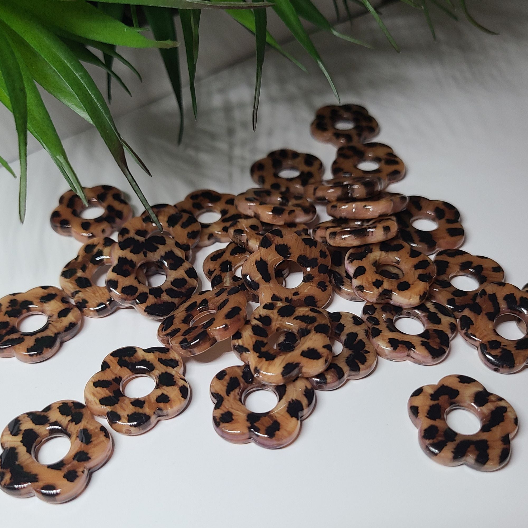 ARTSHOP Flower power fleur capucine 27mm melon léopard