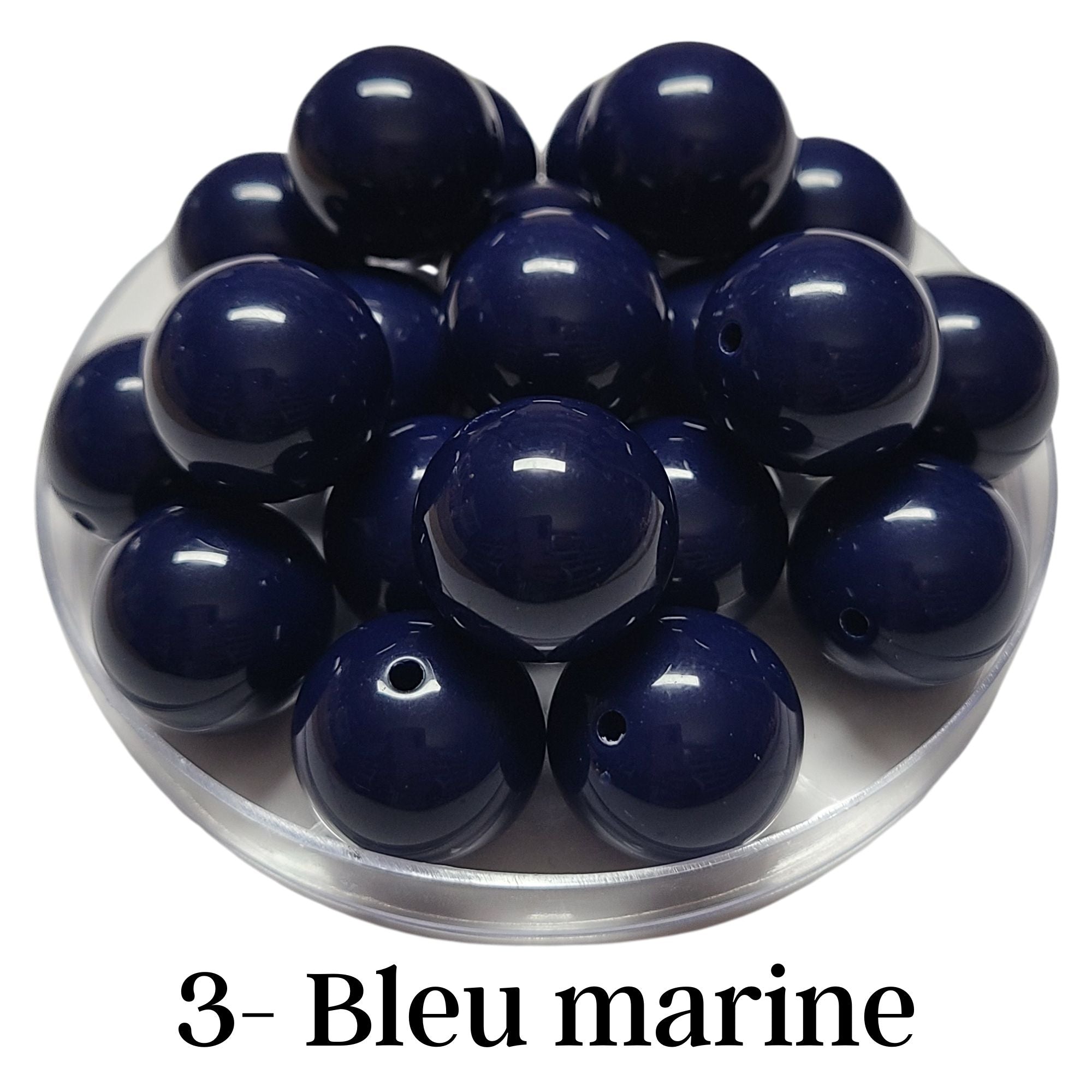 ARTSHOP Boules 20 mm Bleu marine brillante x1 perle